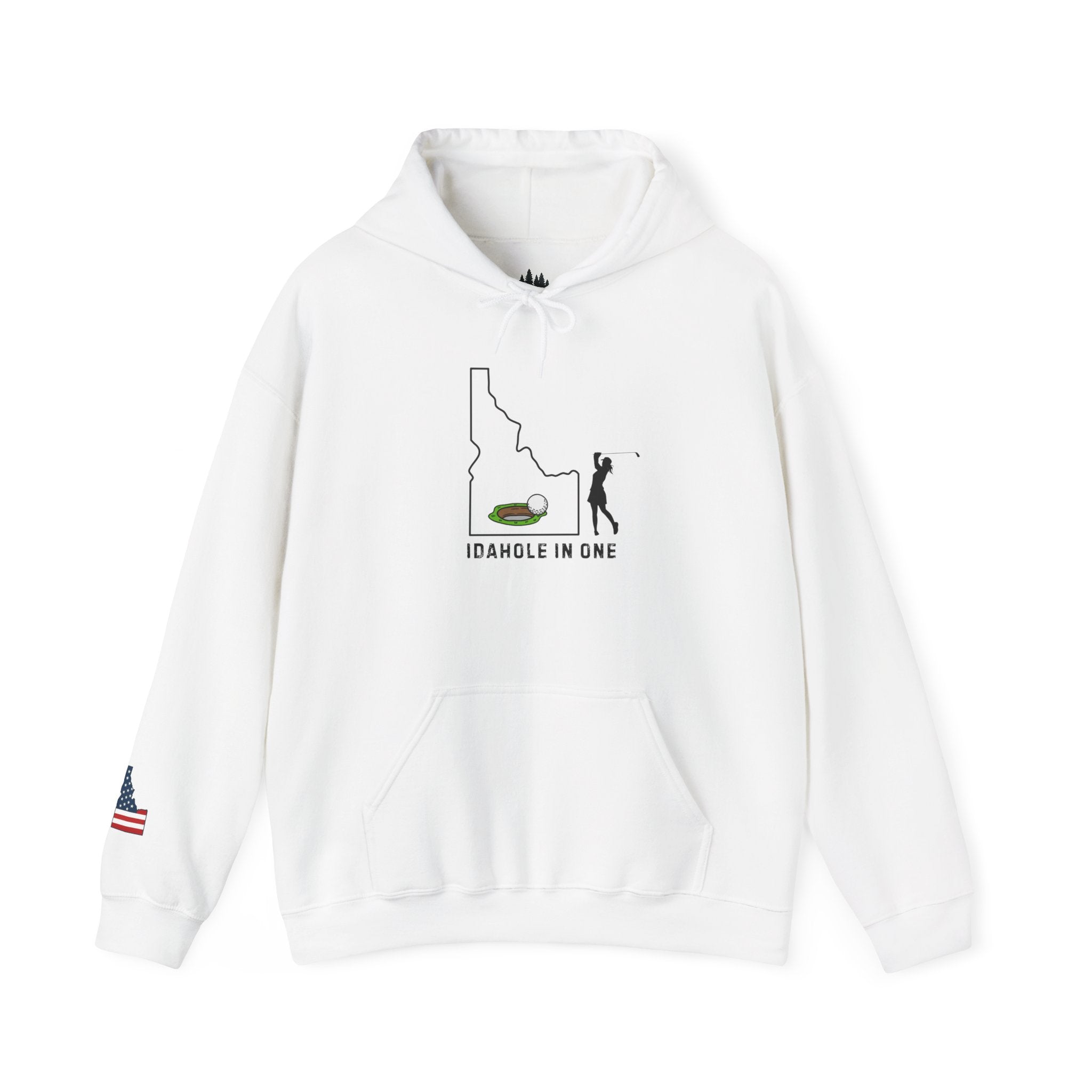 Idahole In One Women's Golf Hoodie With Sleeve Logo