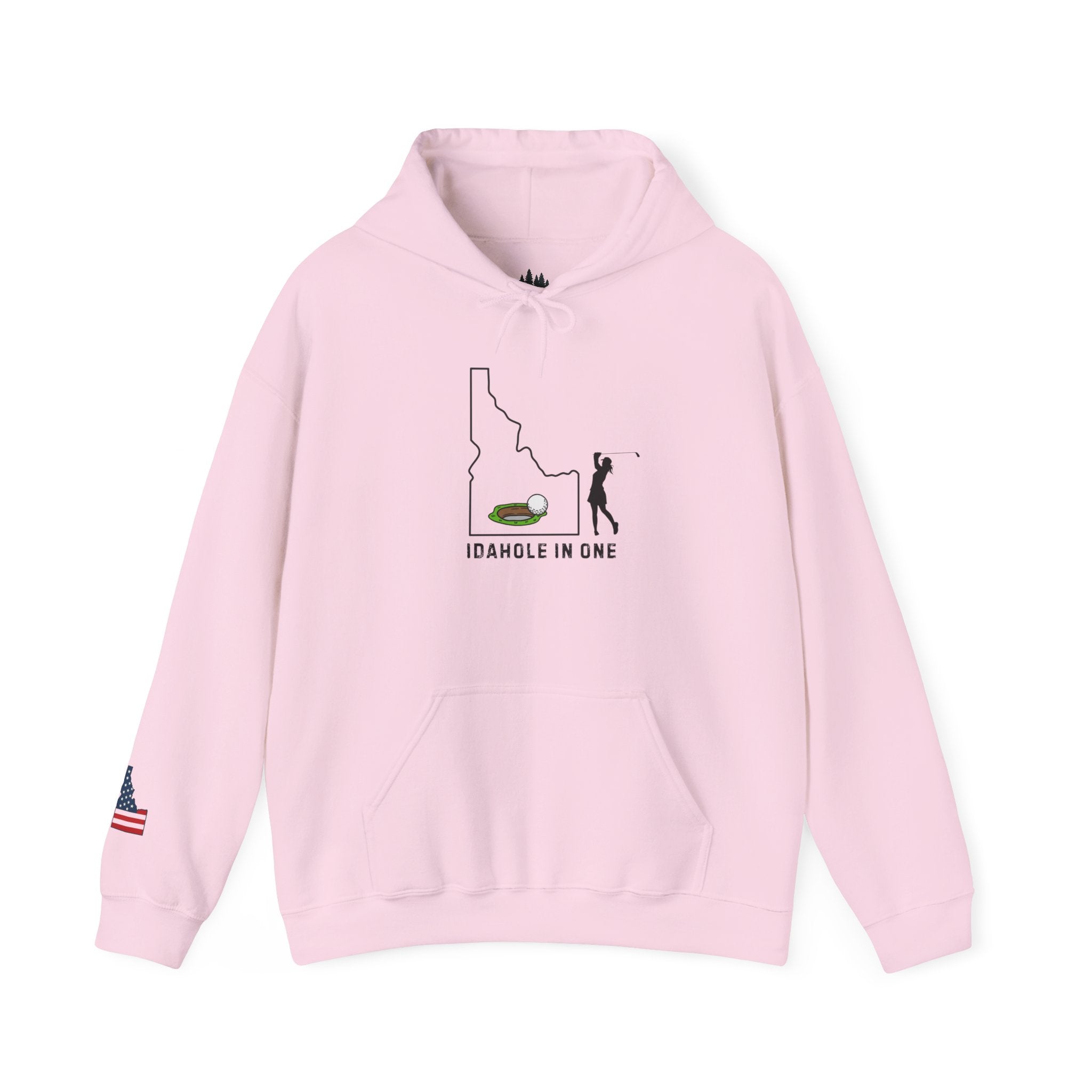 Idahole In One Women's Golf Hoodie With Sleeve Logo