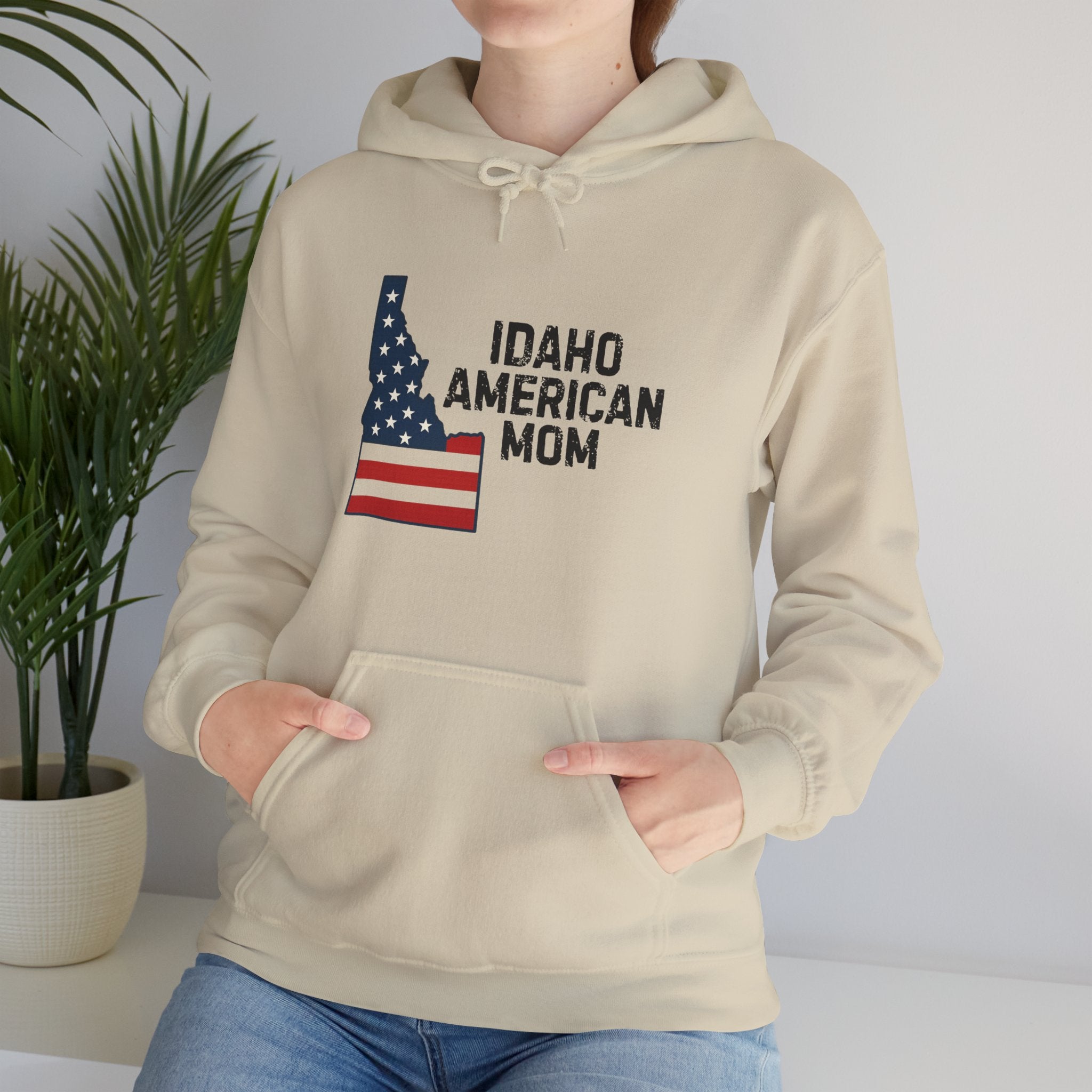 Idaho American Mom Hoodie With No Sleeve Logo