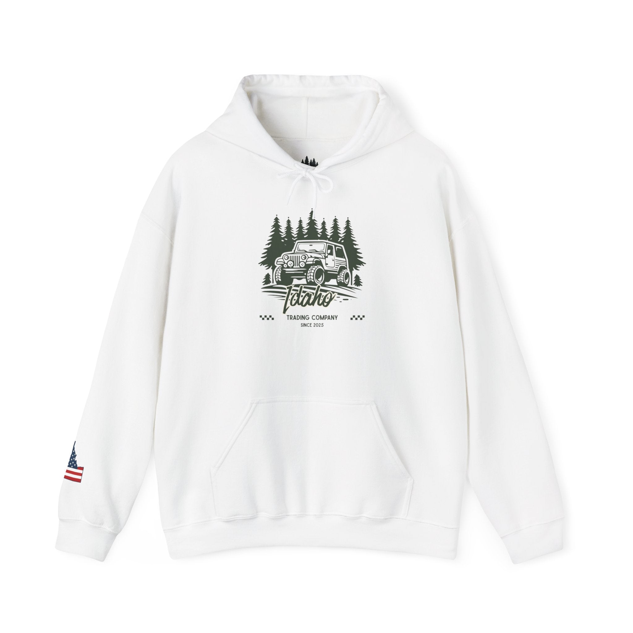 Retro Off-Road Vintage Jeep Hoodie with Sleeve Logo