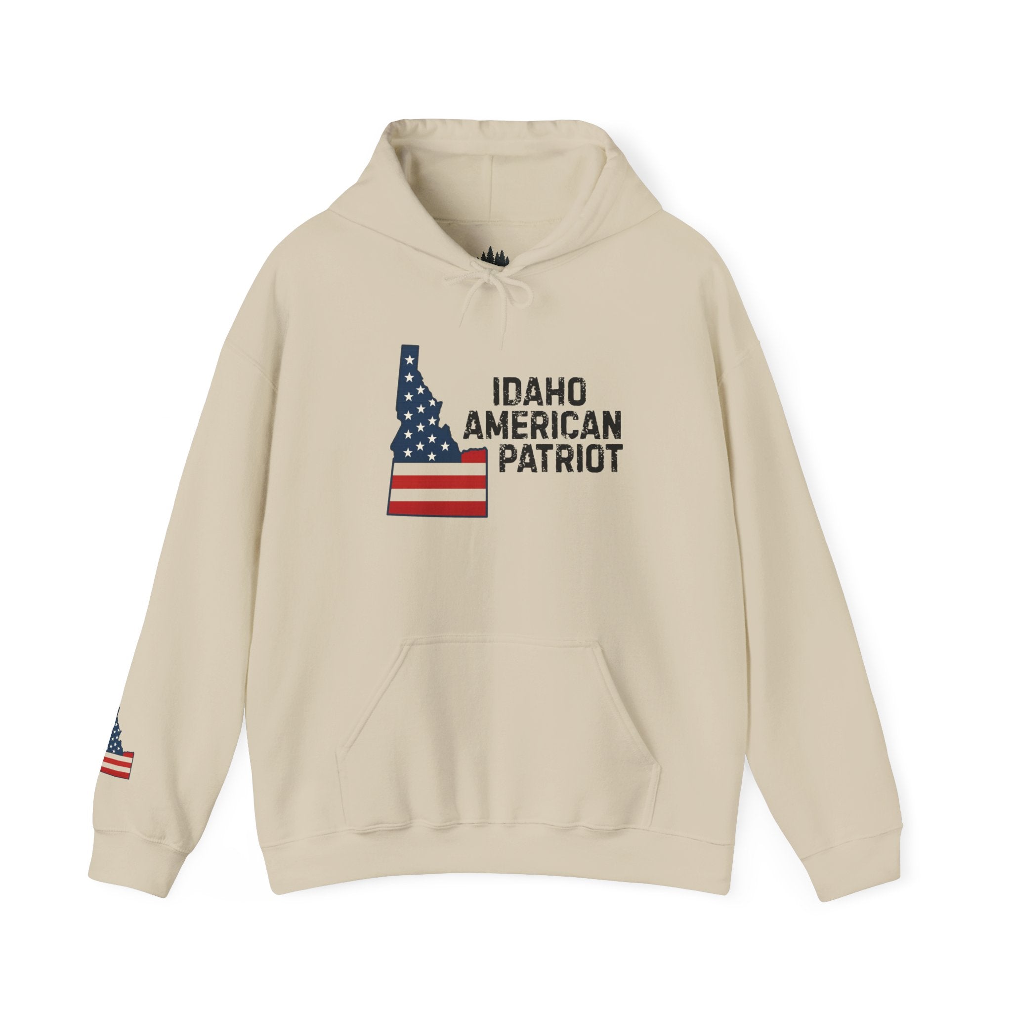 "Idaho American Patriot" Hoodie with Sleeve Logo