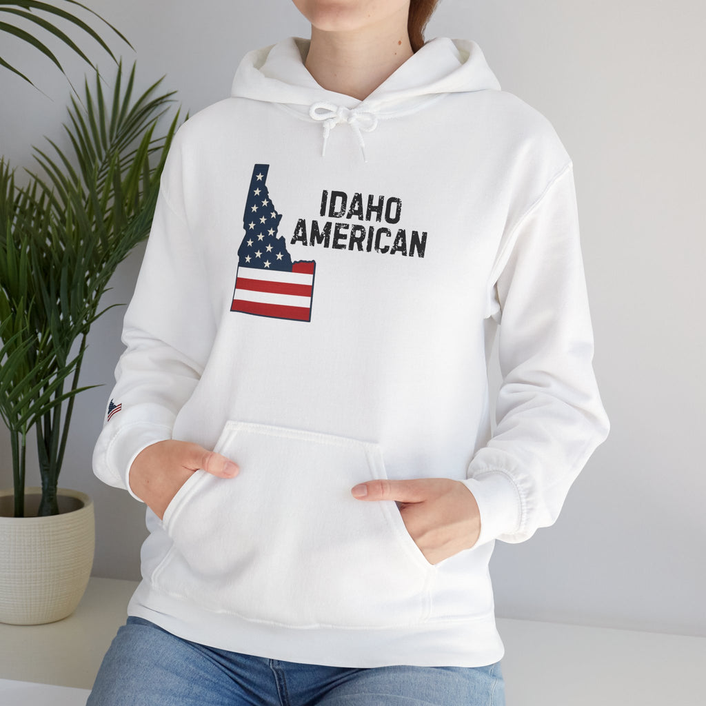 'Idaho American' Hoodie with Sleeve Logo