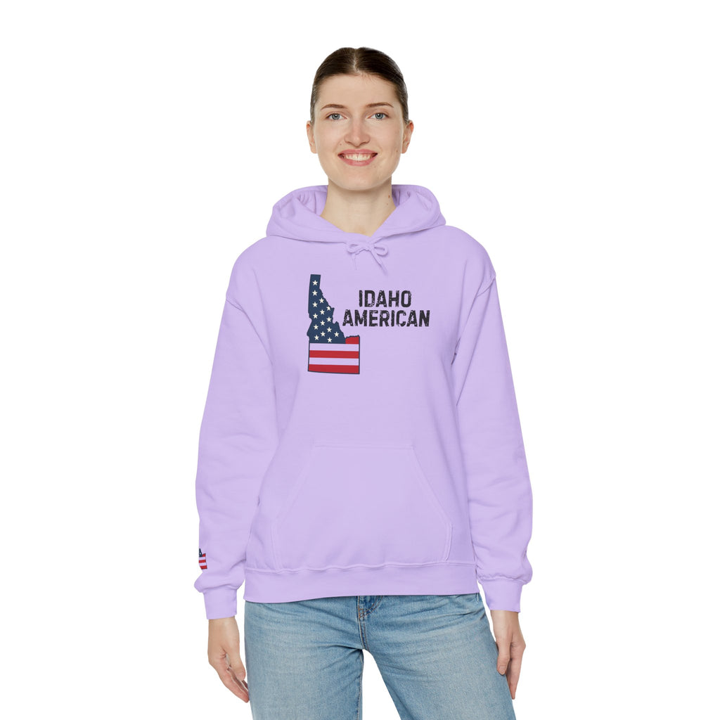 'Idaho American' Hoodie with Sleeve Logo