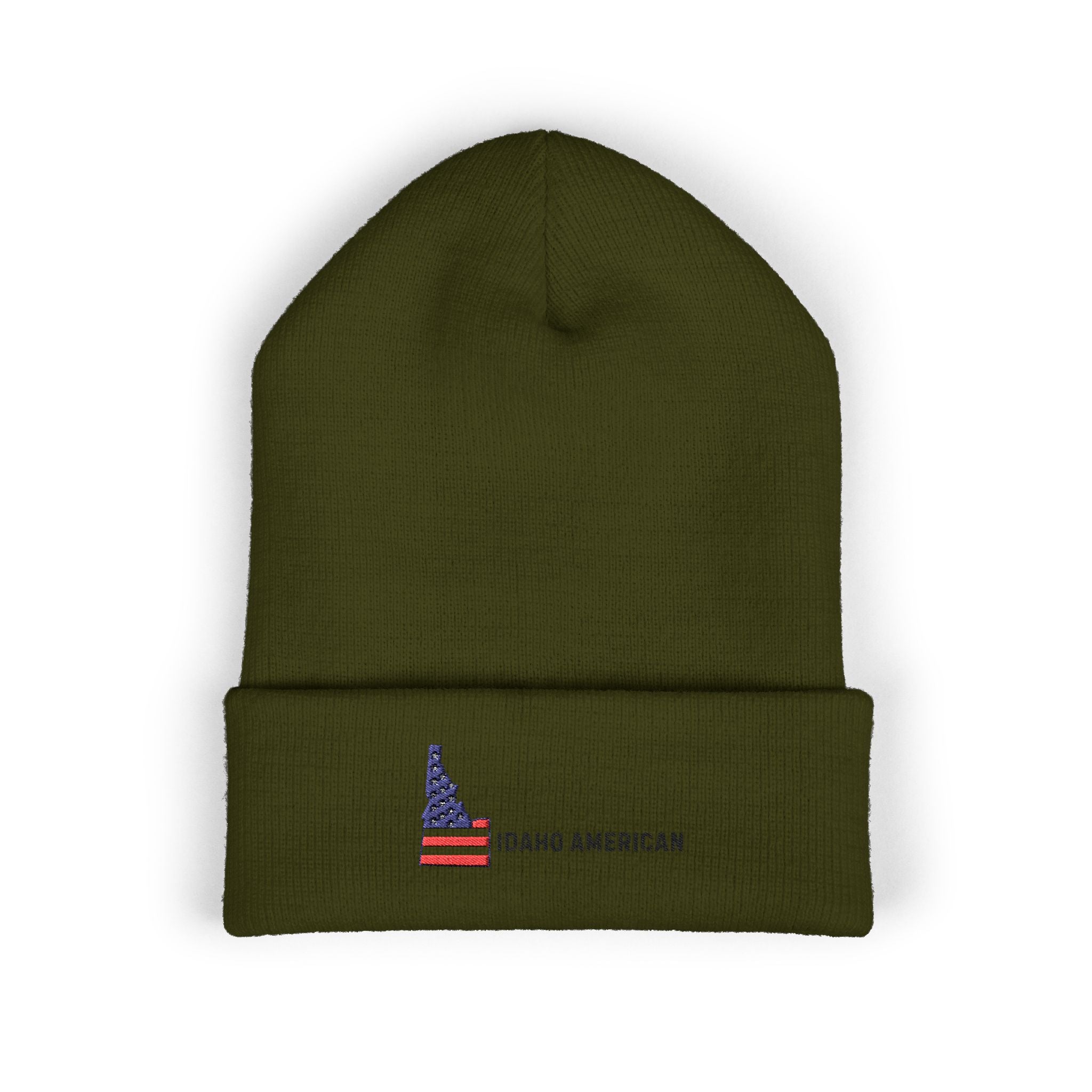 Idaho American Embroidered Beanie — Cuffed Knit Winter Hat