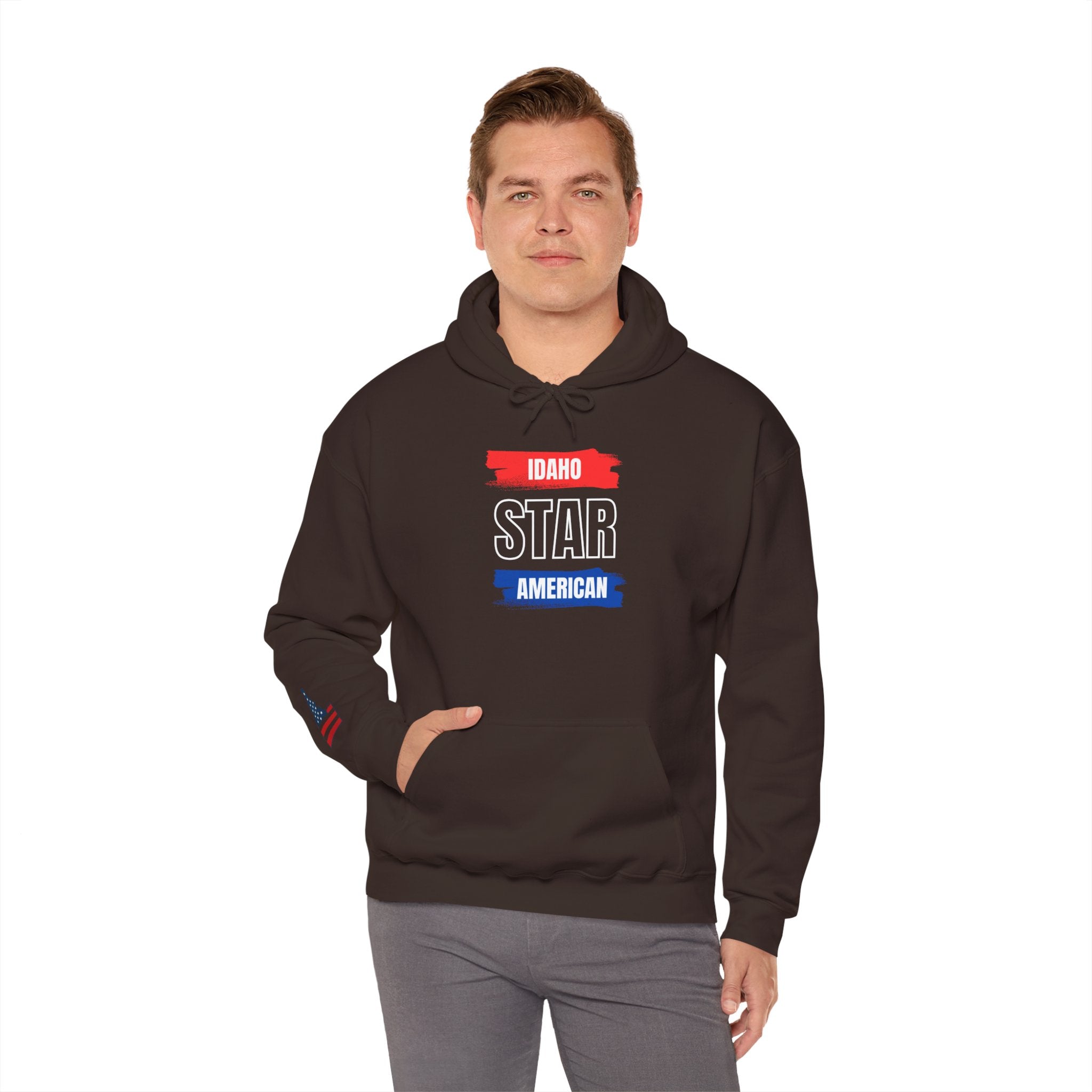 Idaho American Star Hoodie with Sleeve Logo