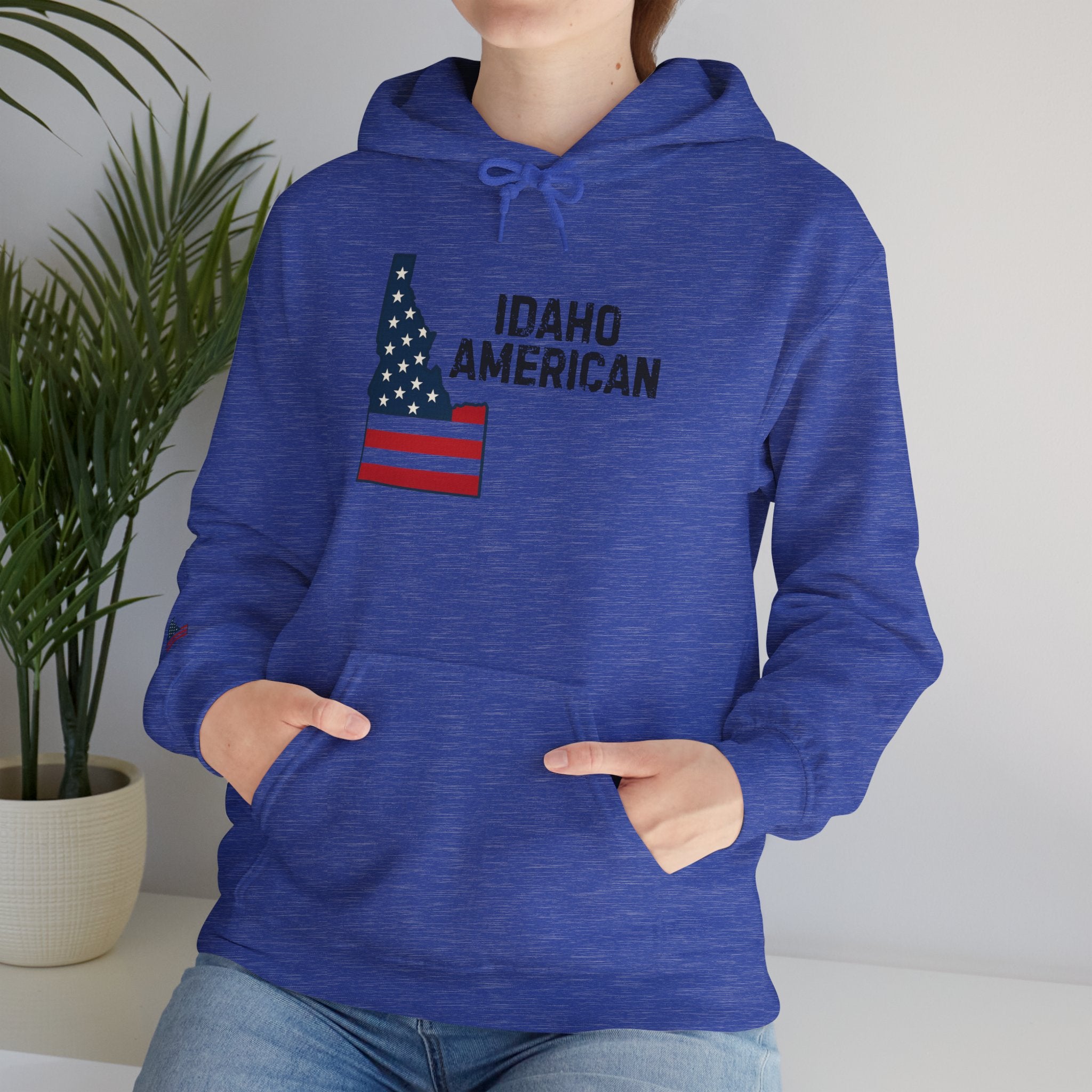 'Idaho American' Hoodie with Sleeve Logo