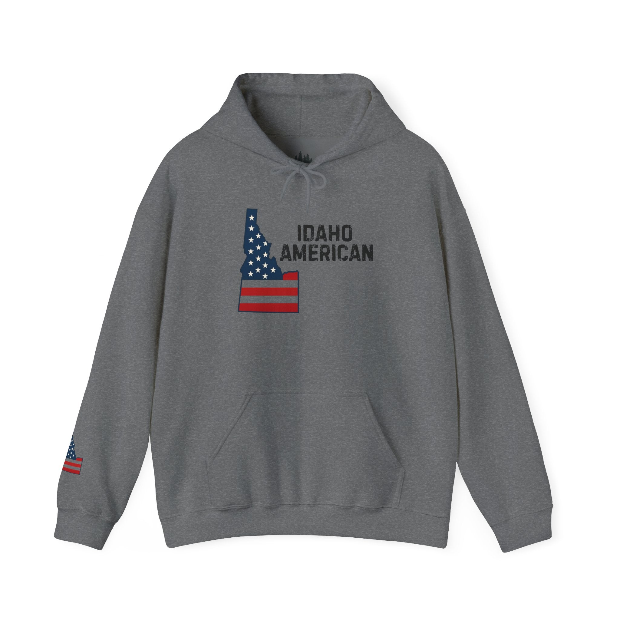 'Idaho American' Hoodie with Sleeve Logo