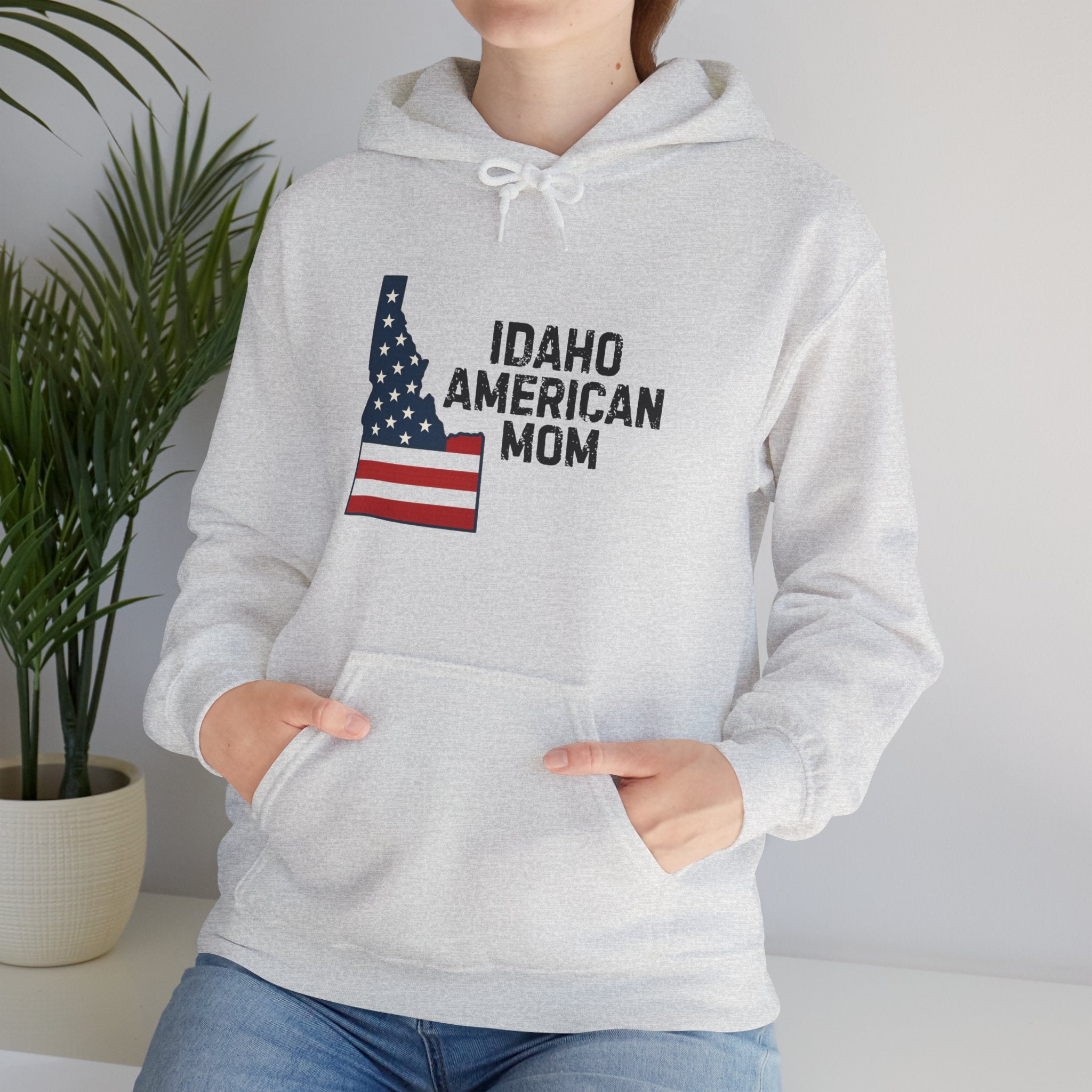 Idaho American Mom Hoodie With No Sleeve Logo