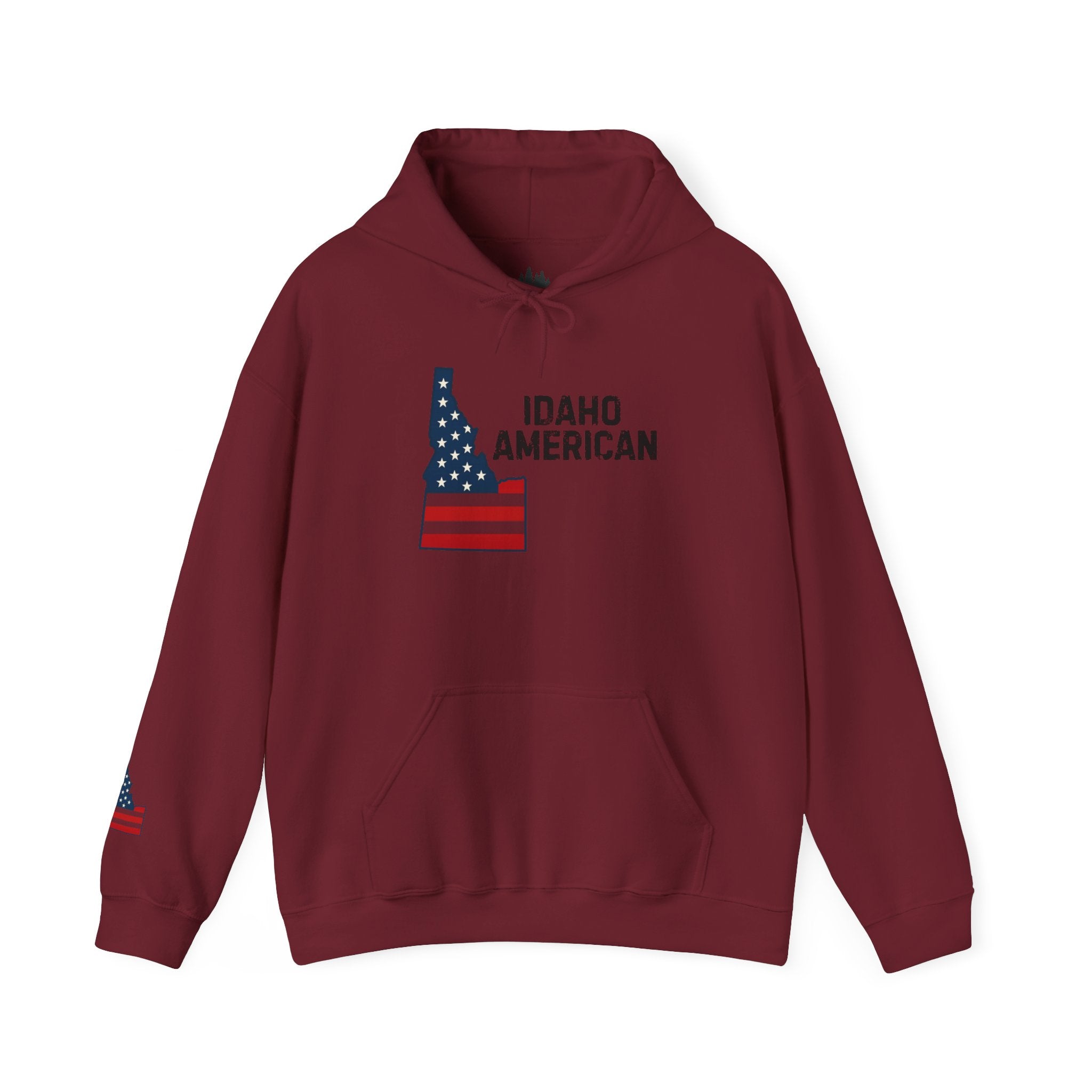 'Idaho American' Hoodie with Sleeve Logo