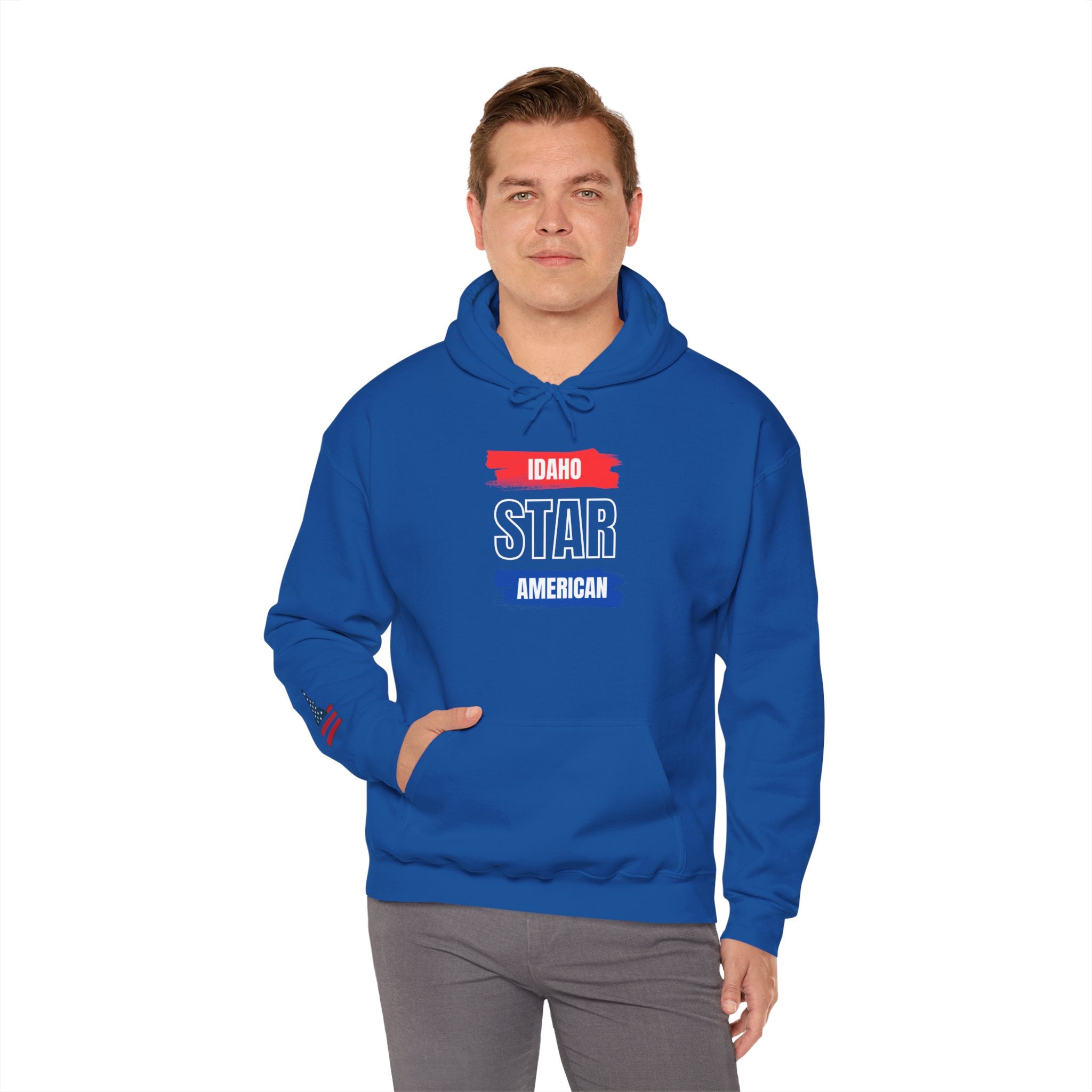 Idaho American Star Hoodie with Sleeve Logo