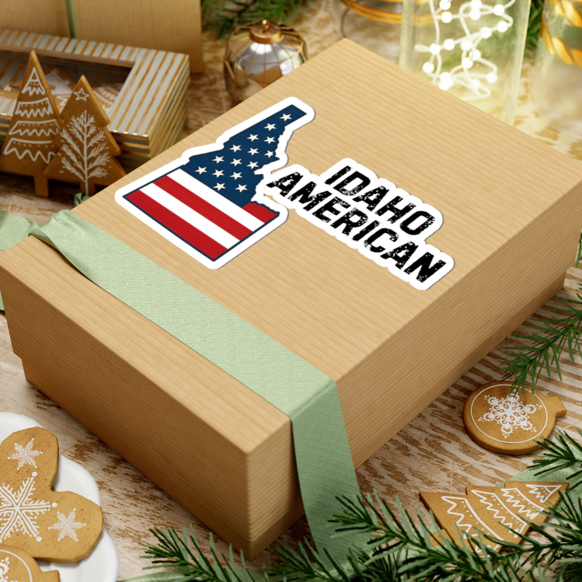 Idaho American Sticker — Decal for Patriotic Laptops, Cars & Water Bottles