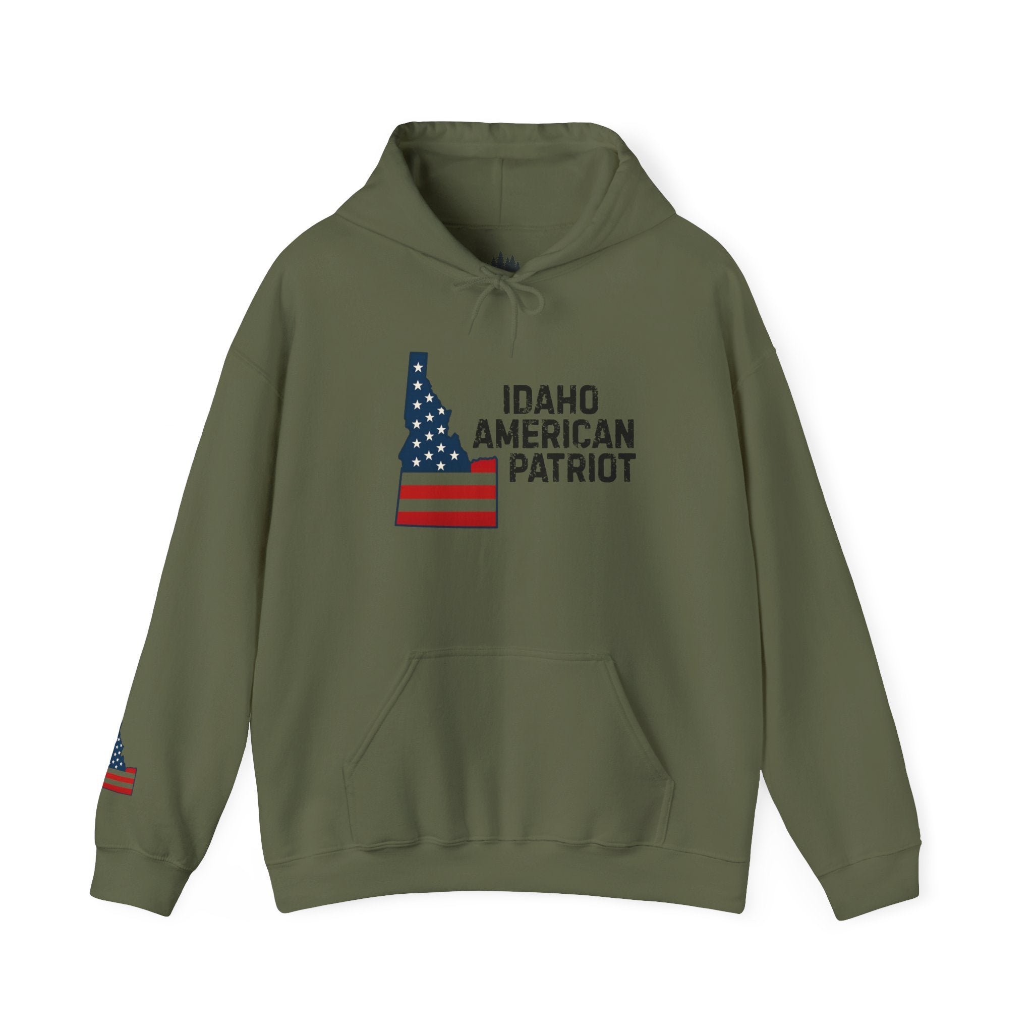 "Idaho American Patriot" Hoodie with Sleeve Logo
