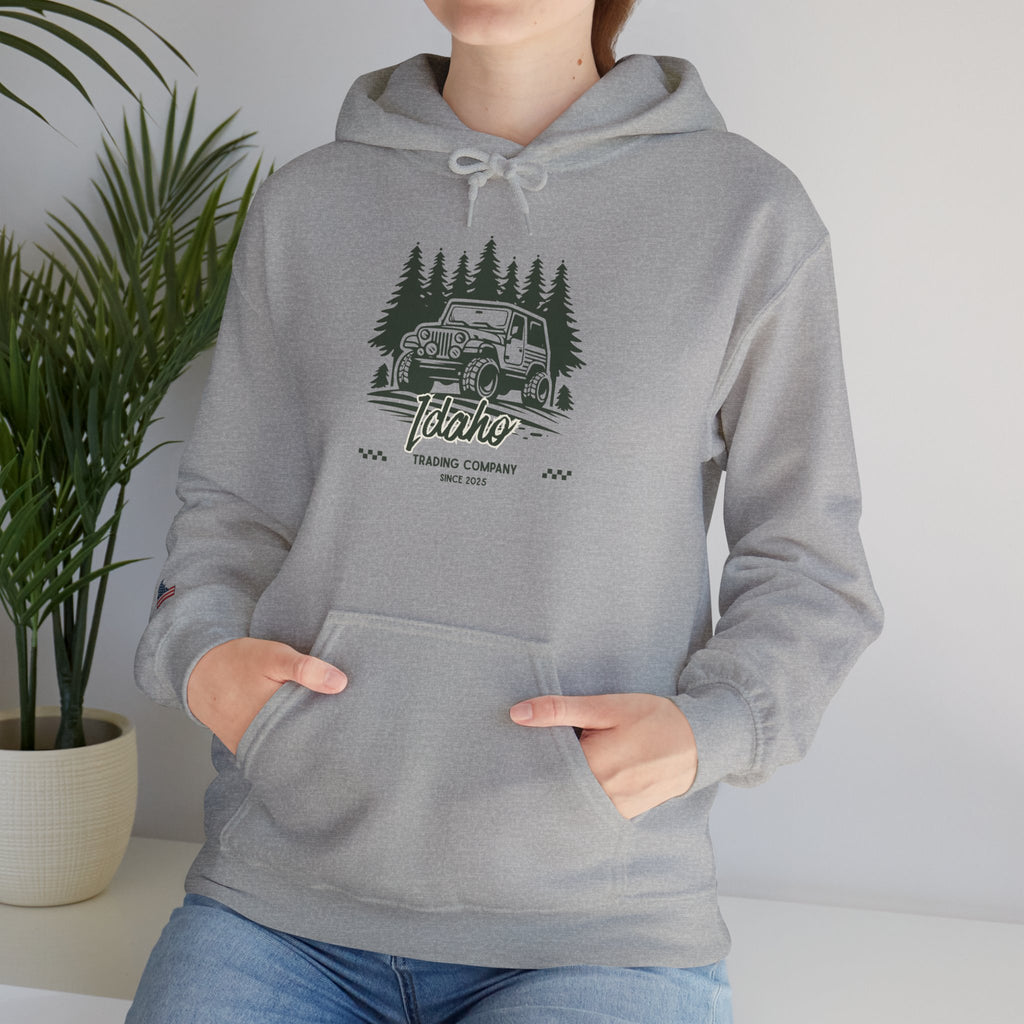 Retro Off-Road Vintage Jeep Hoodie with Sleeve Logo