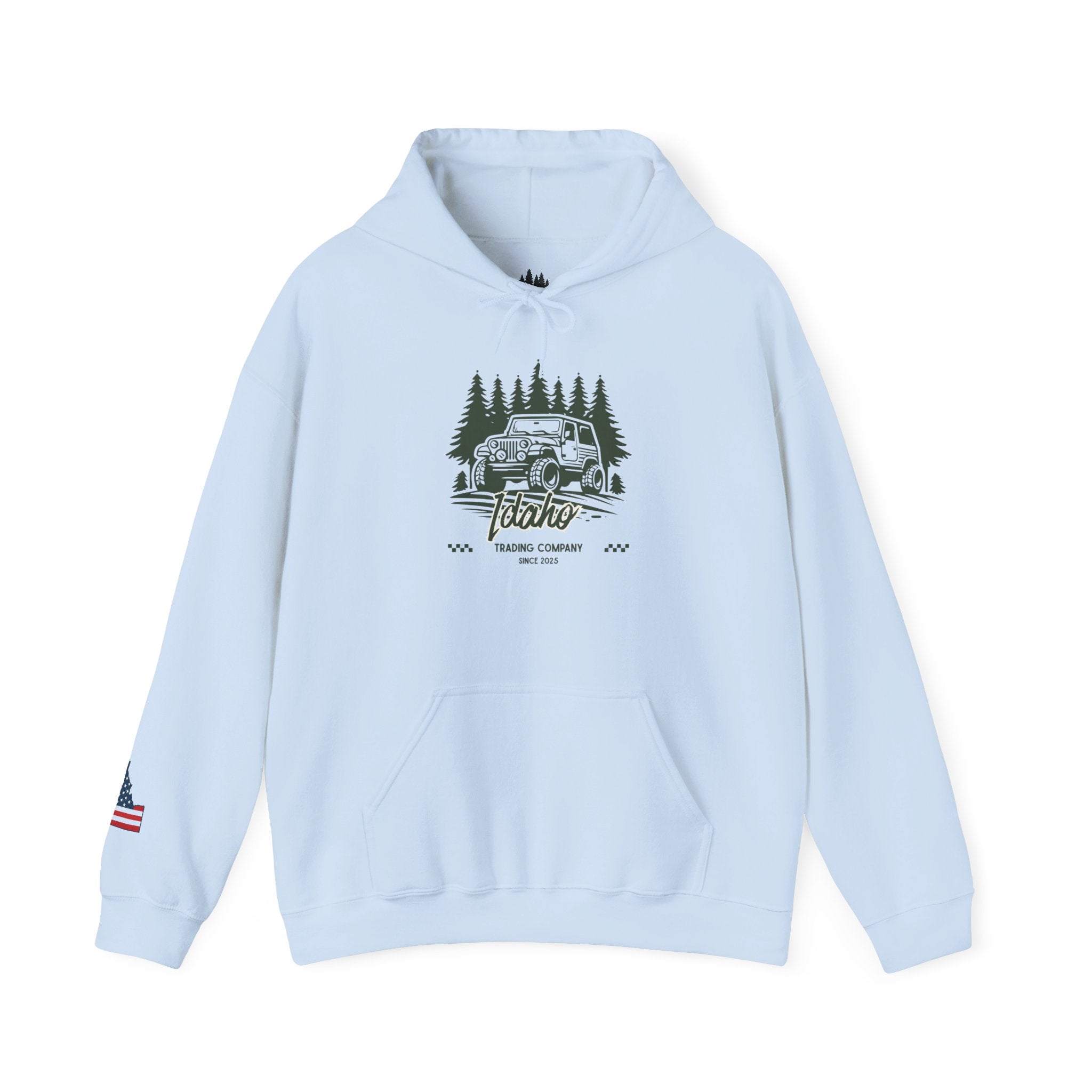 Retro Off-Road Vintage Jeep Hoodie with Sleeve Logo