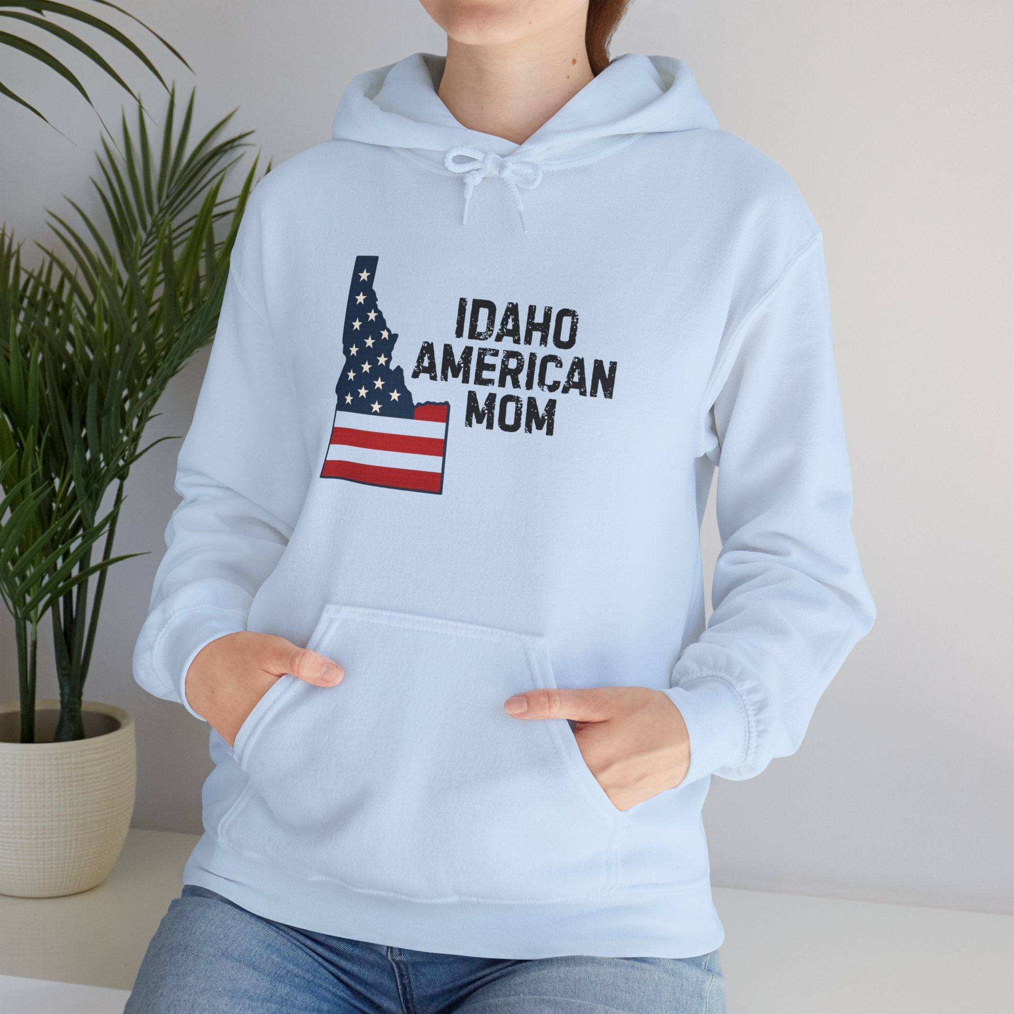 Idaho American Mom Hoodie With No Sleeve Logo