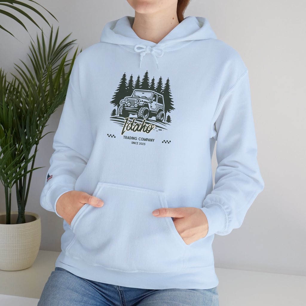 Retro Off-Road Vintage Jeep Hoodie with Sleeve Logo