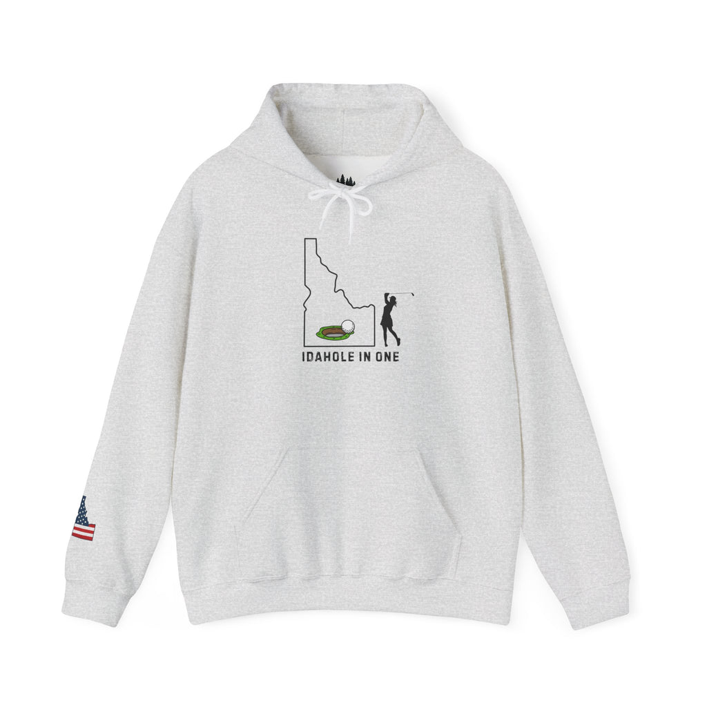 Idahole In One Women's Golf Hoodie With Sleeve Logo