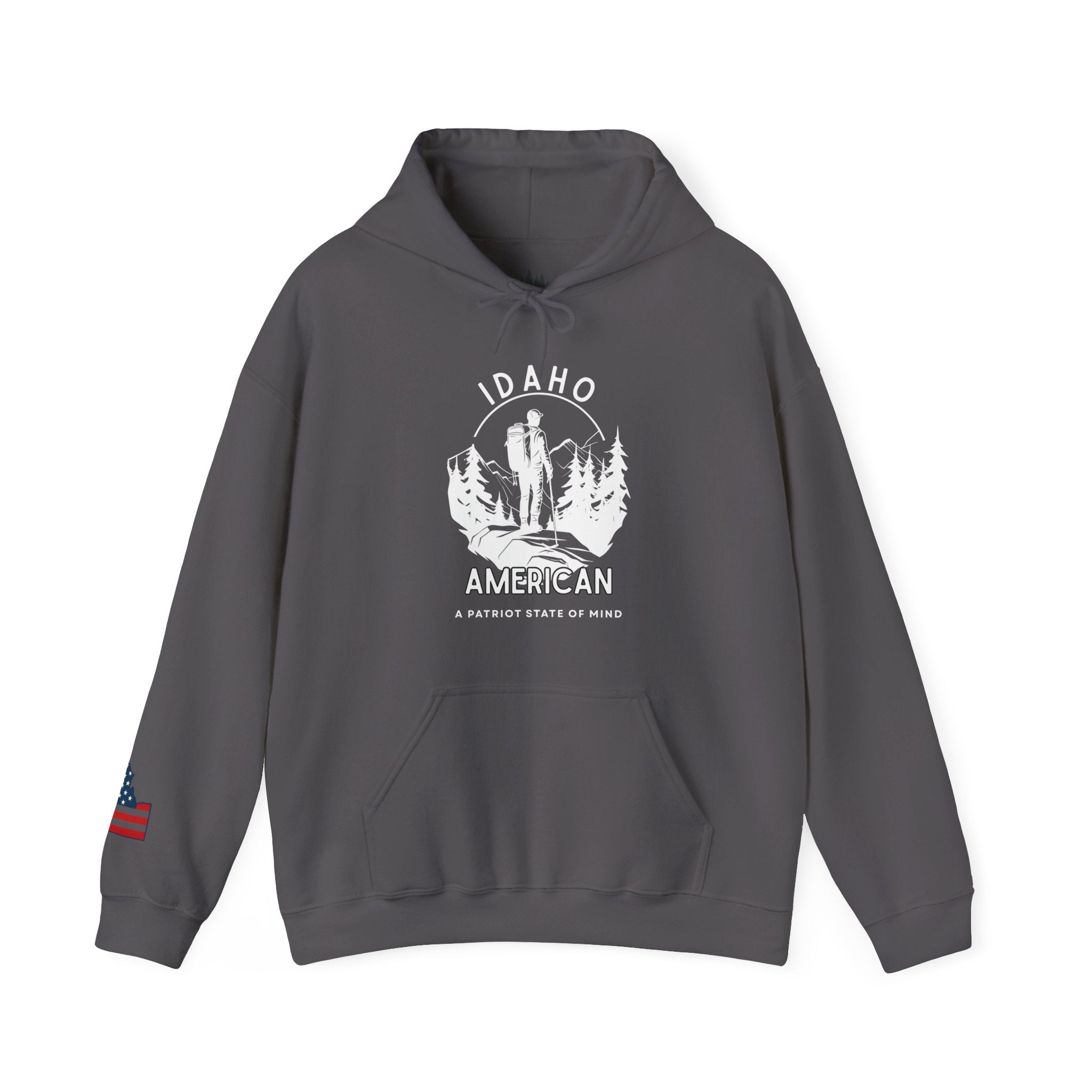 "Idaho American Patriot State of Mind" Hoodie with Sleeve Logo
