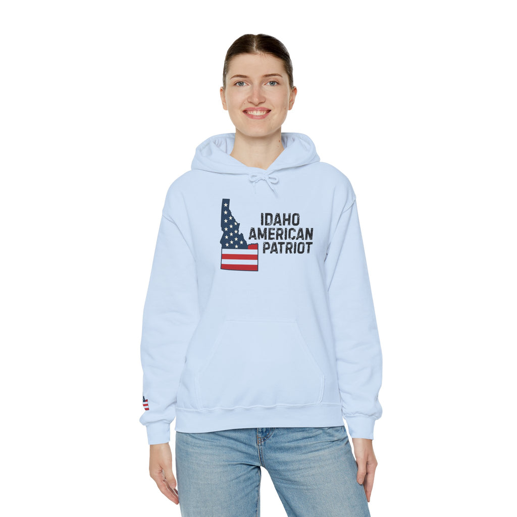 "Idaho American Patriot" Hoodie with Sleeve Logo