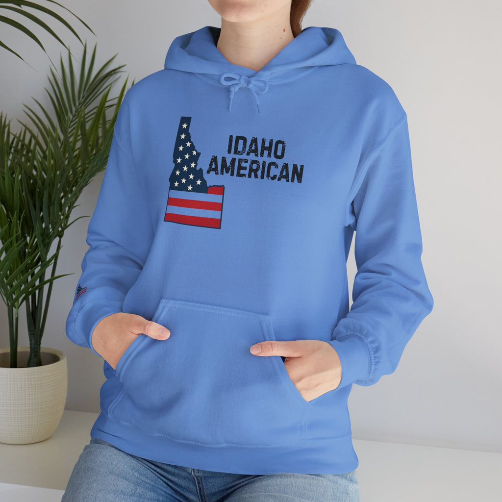 'Idaho American' Hoodie with Sleeve Logo