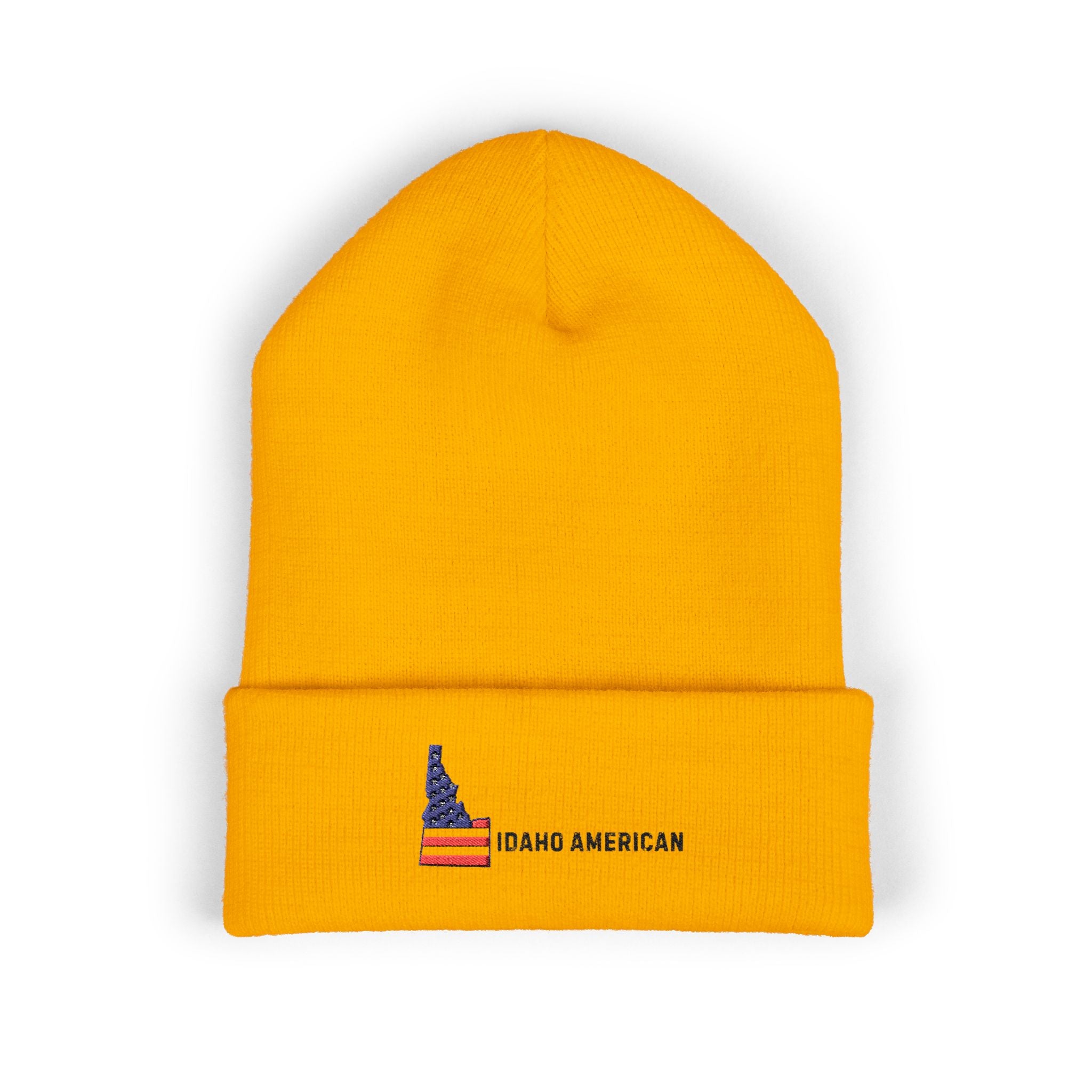 Idaho American Embroidered Beanie — Cuffed Knit Winter Hat