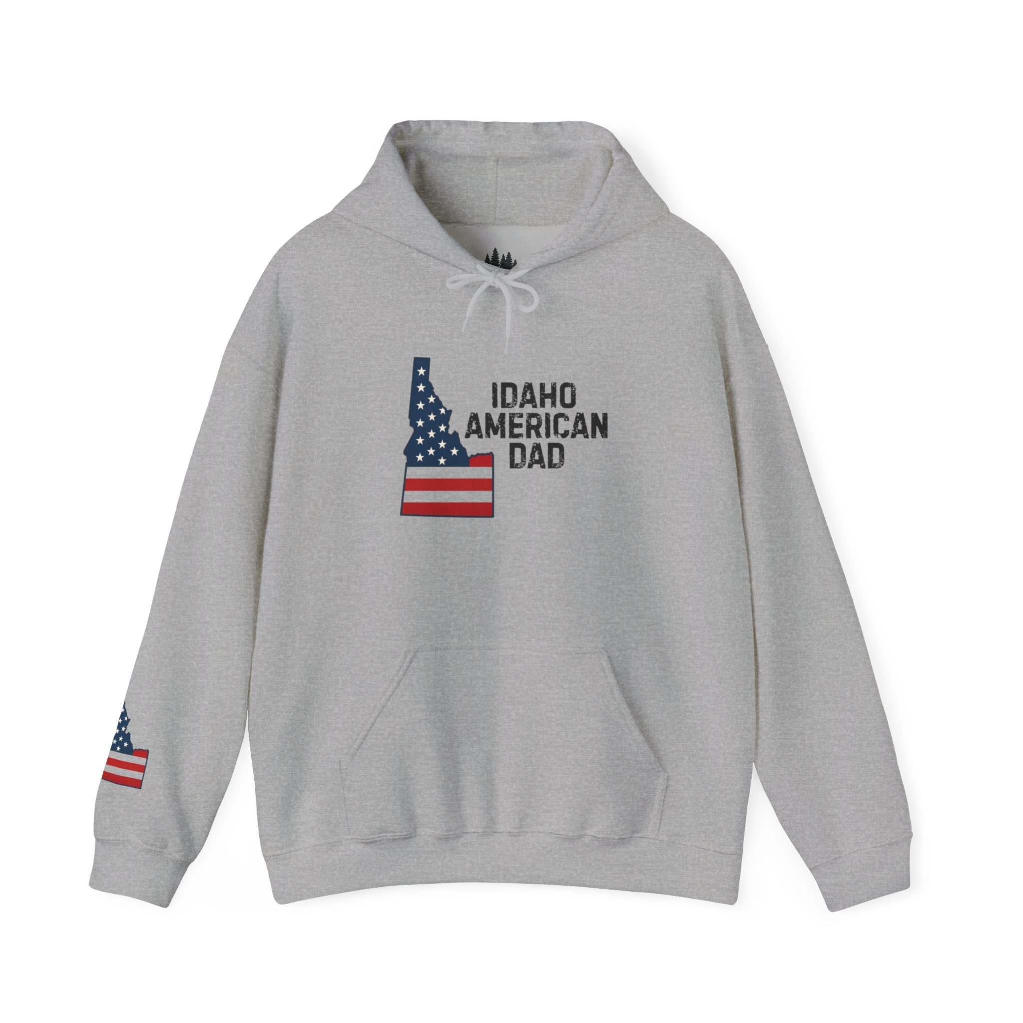 Idaho American Dad Hoodie with Sleeve Logo