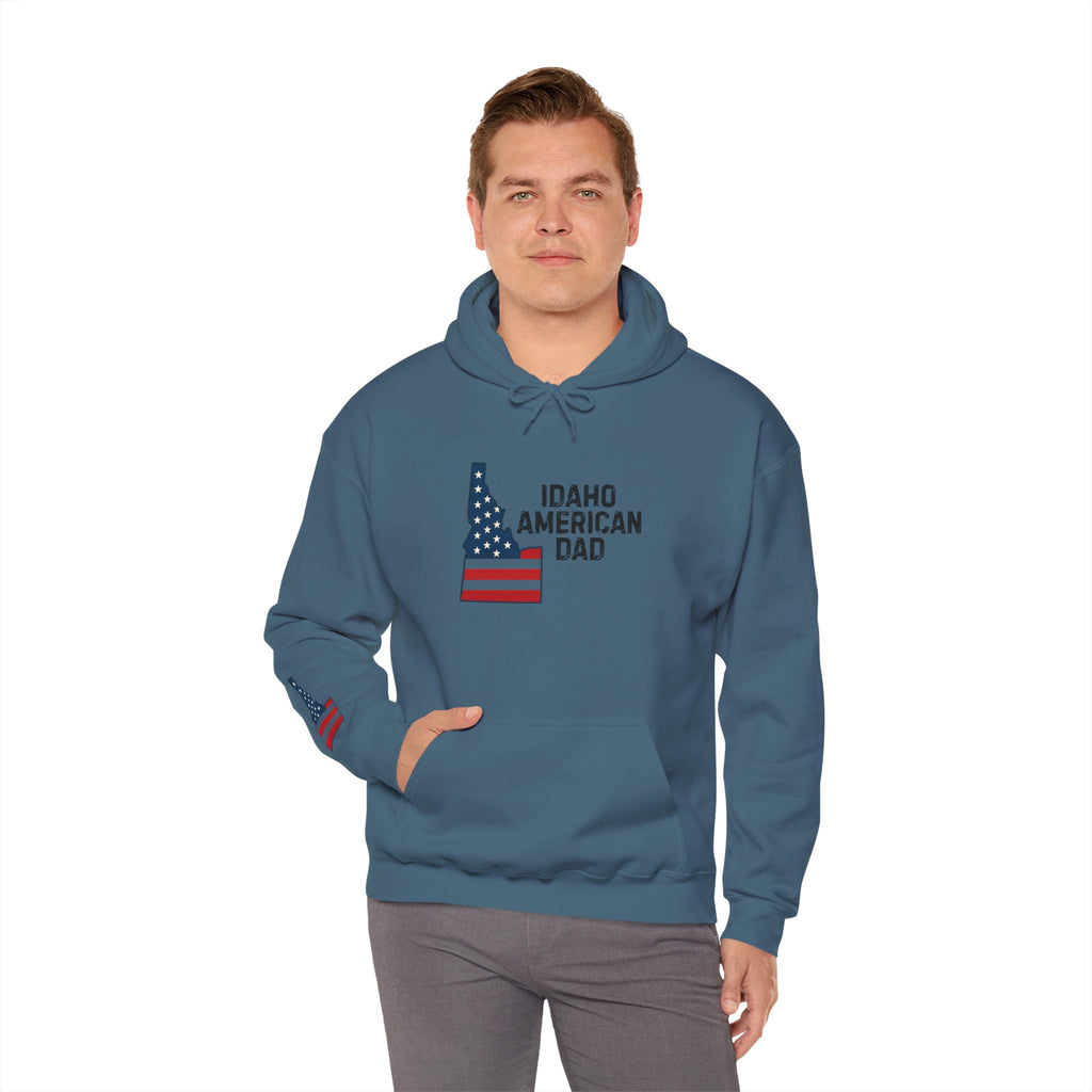 Idaho American Dad Hoodie with Sleeve Logo