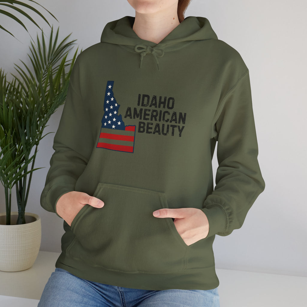 Idaho American Beauty Hoodie with No Sleeve Logo