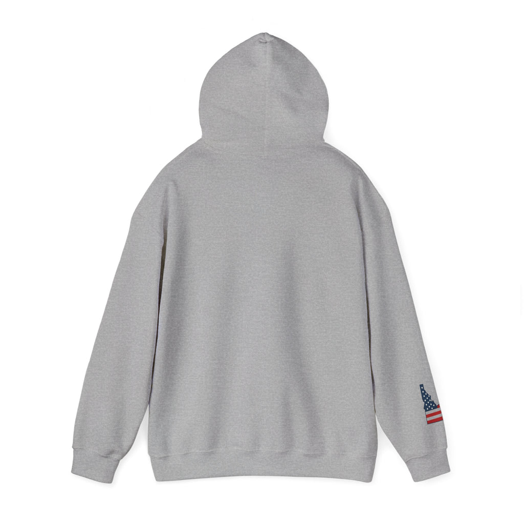 "Idaho American Patriot State of Mind" Hoodie with Sleeve Logo