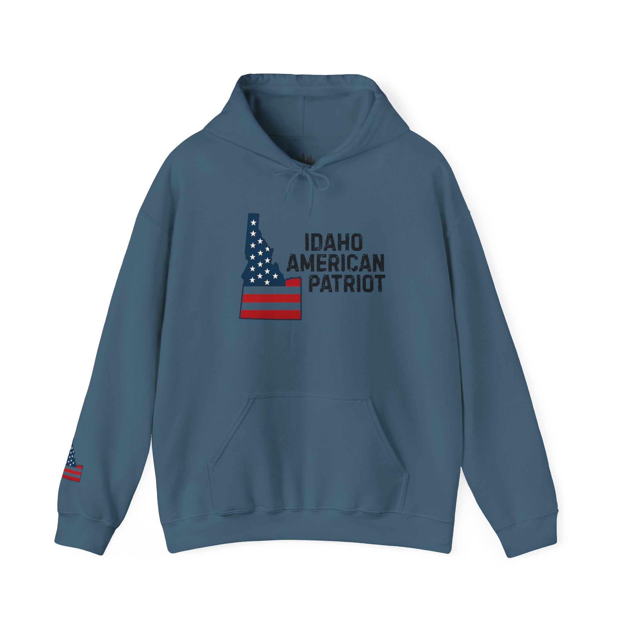 "Idaho American Patriot" Hoodie with Sleeve Logo