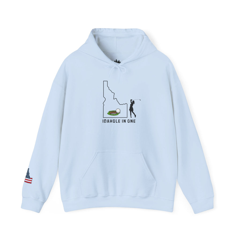 Idahole In One Women's Golf Hoodie With Sleeve Logo