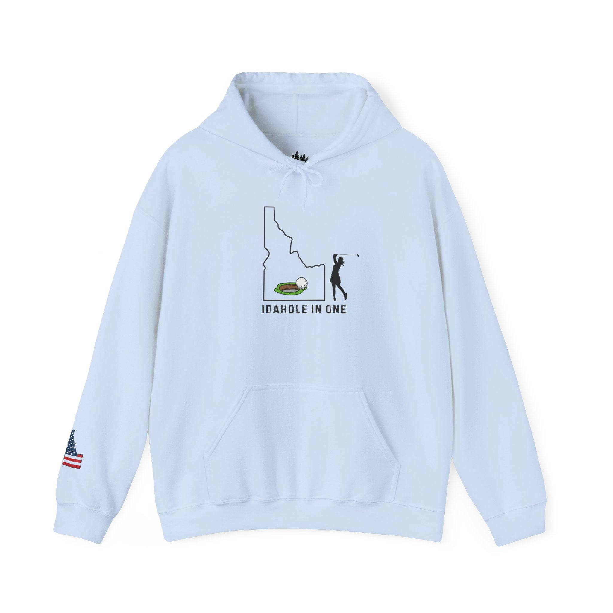 Idahole In One Women's Golf Hoodie With Sleeve Logo