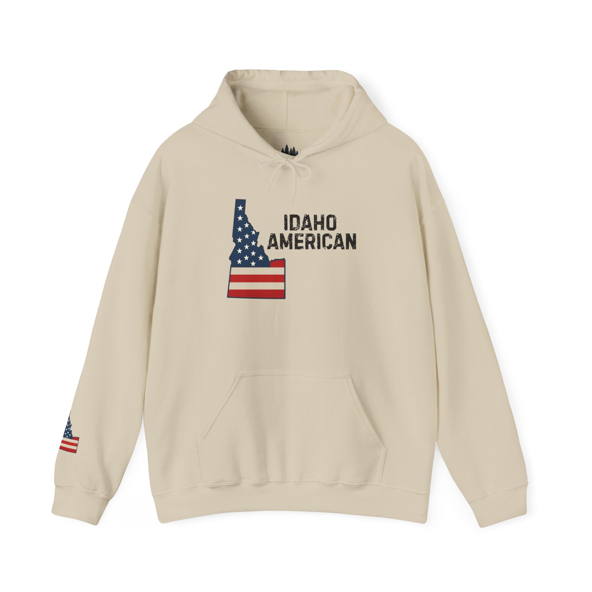 'Idaho American' Hoodie with Sleeve Logo