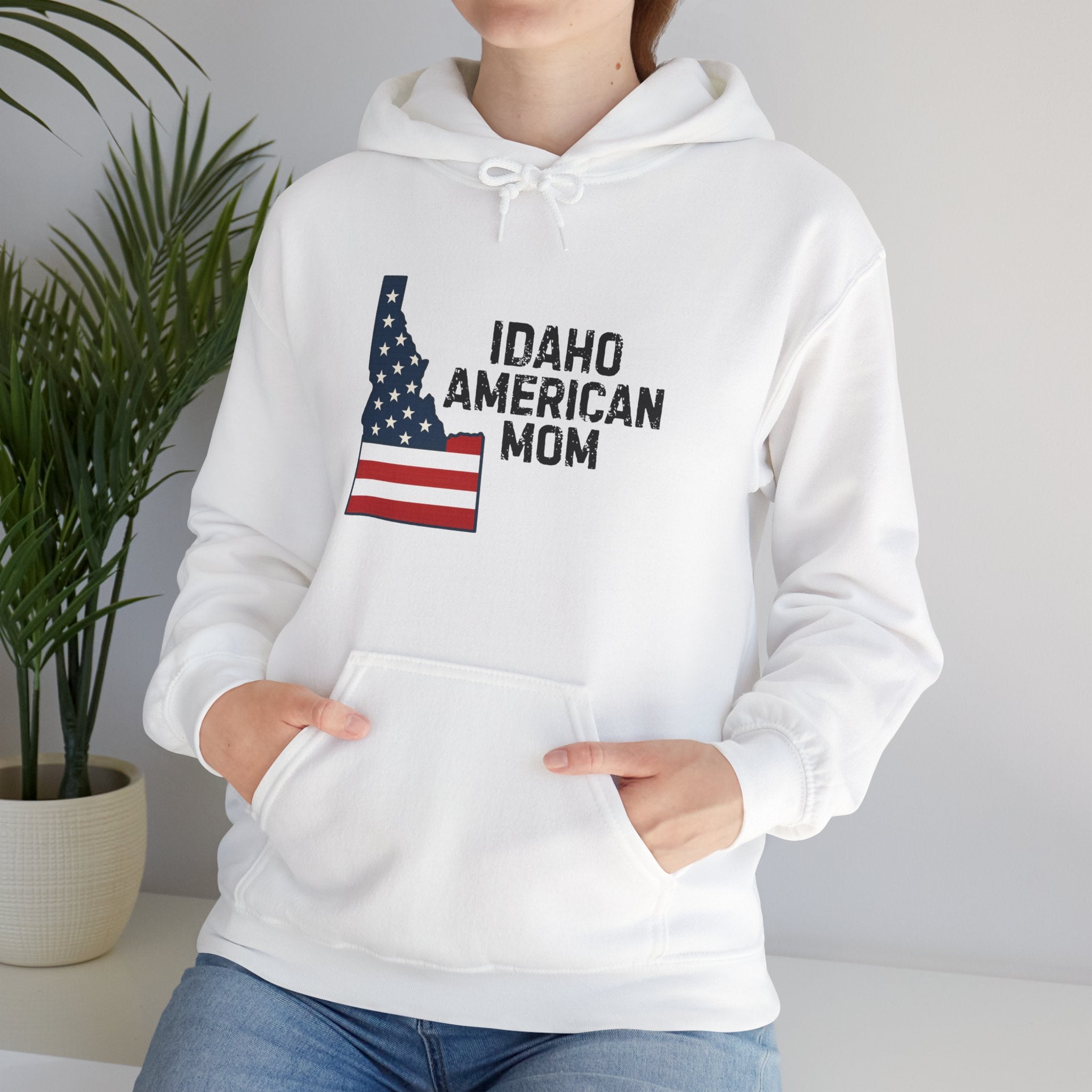 Idaho American Mom Hoodie With No Sleeve Logo