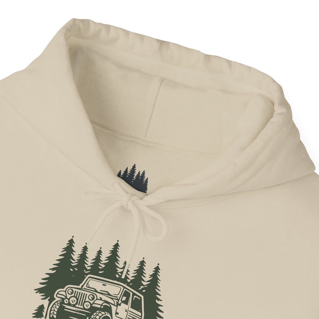 Retro Off-Road Vintage Jeep Hoodie with Sleeve Logo