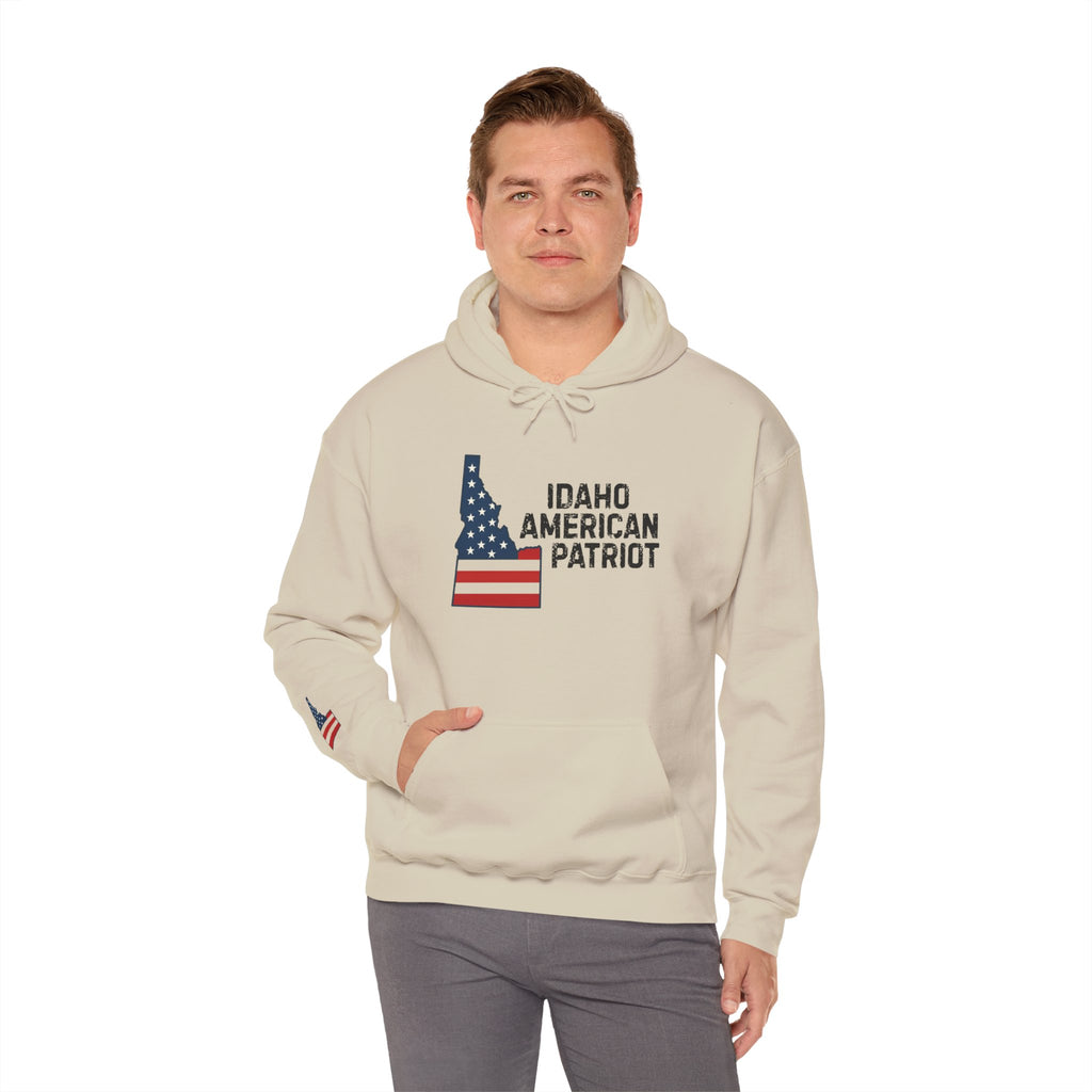 "Idaho American Patriot" Hoodie with Sleeve Logo