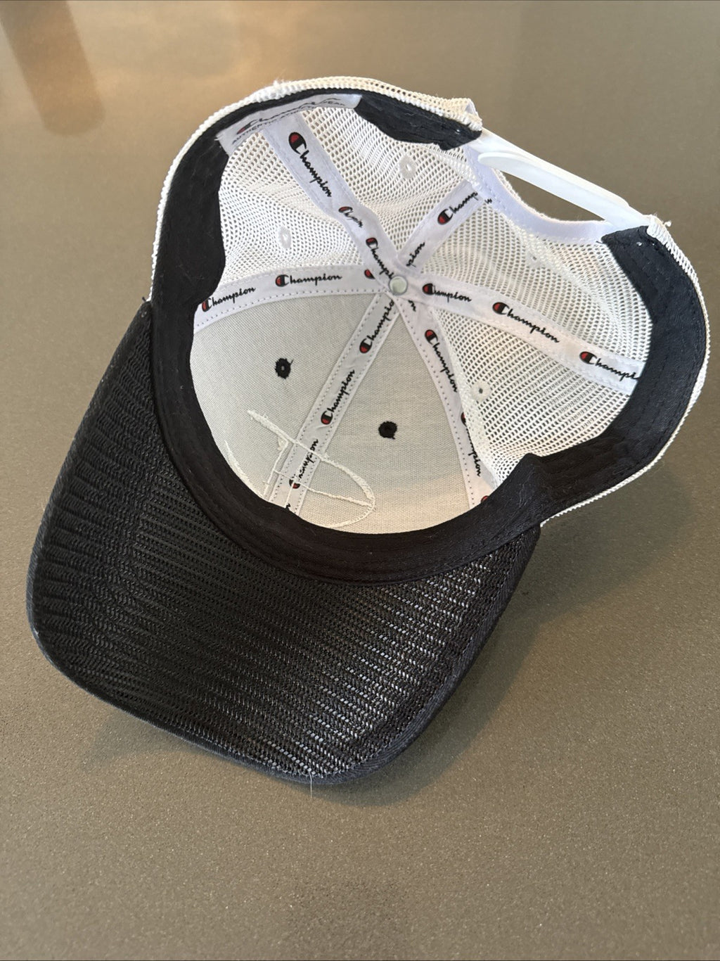 Vintage Champion Hat Giant C Patch Mesh Trucker Snapback Baseball Cap VGC