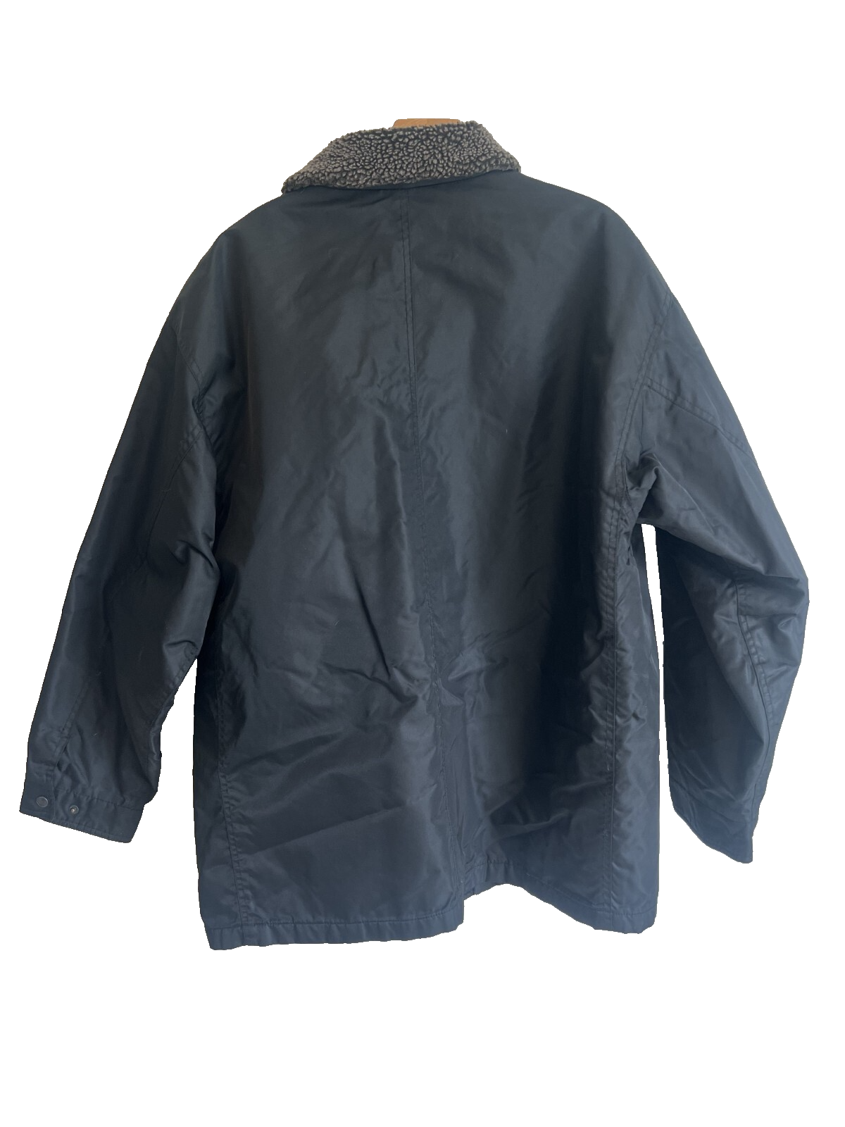 VTG GAP Men's Utility Jacket Size Large Black Lined Button Deep Pile Collar