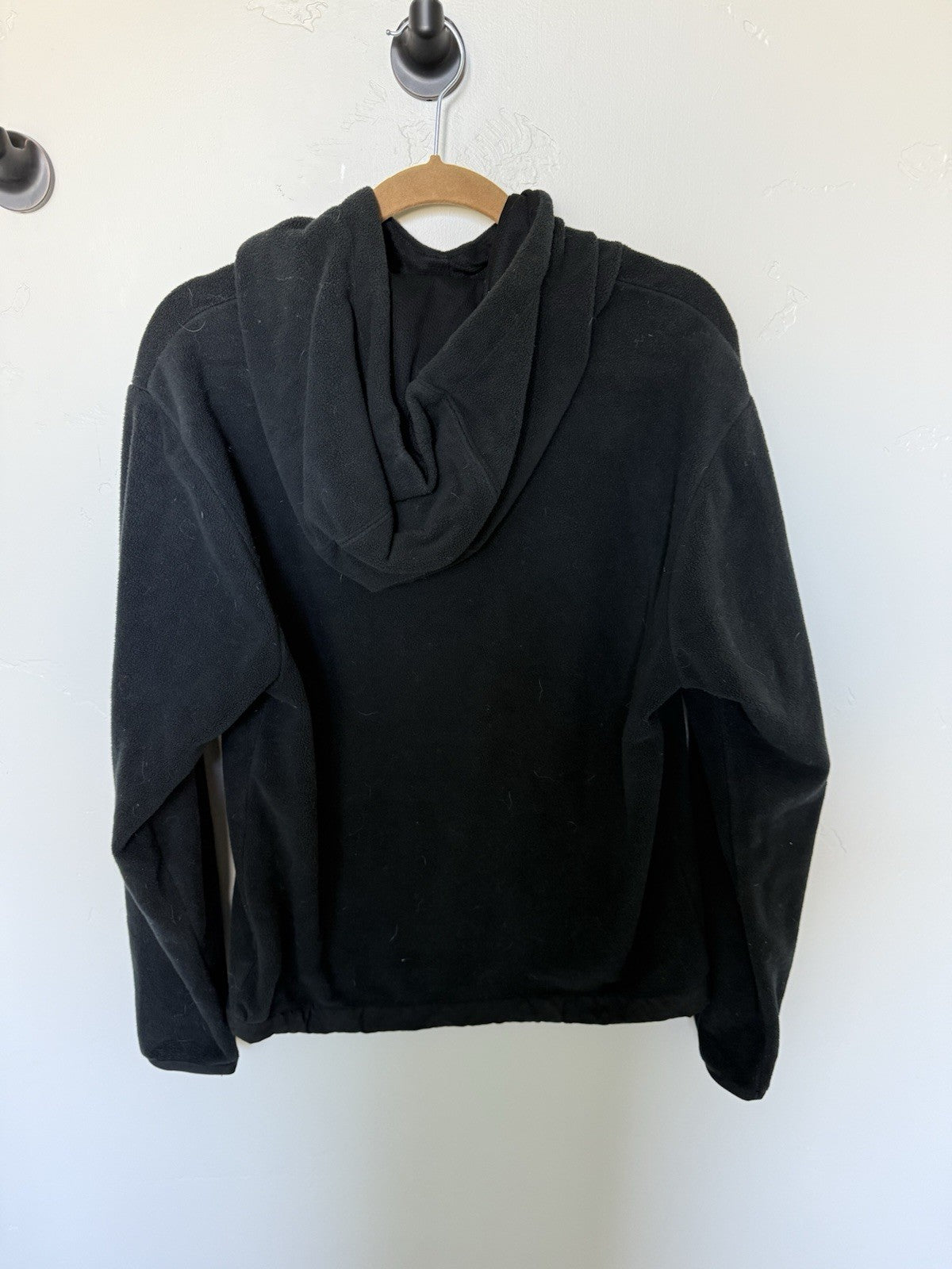 Nike large swoosh black and white fleece hoodie size small