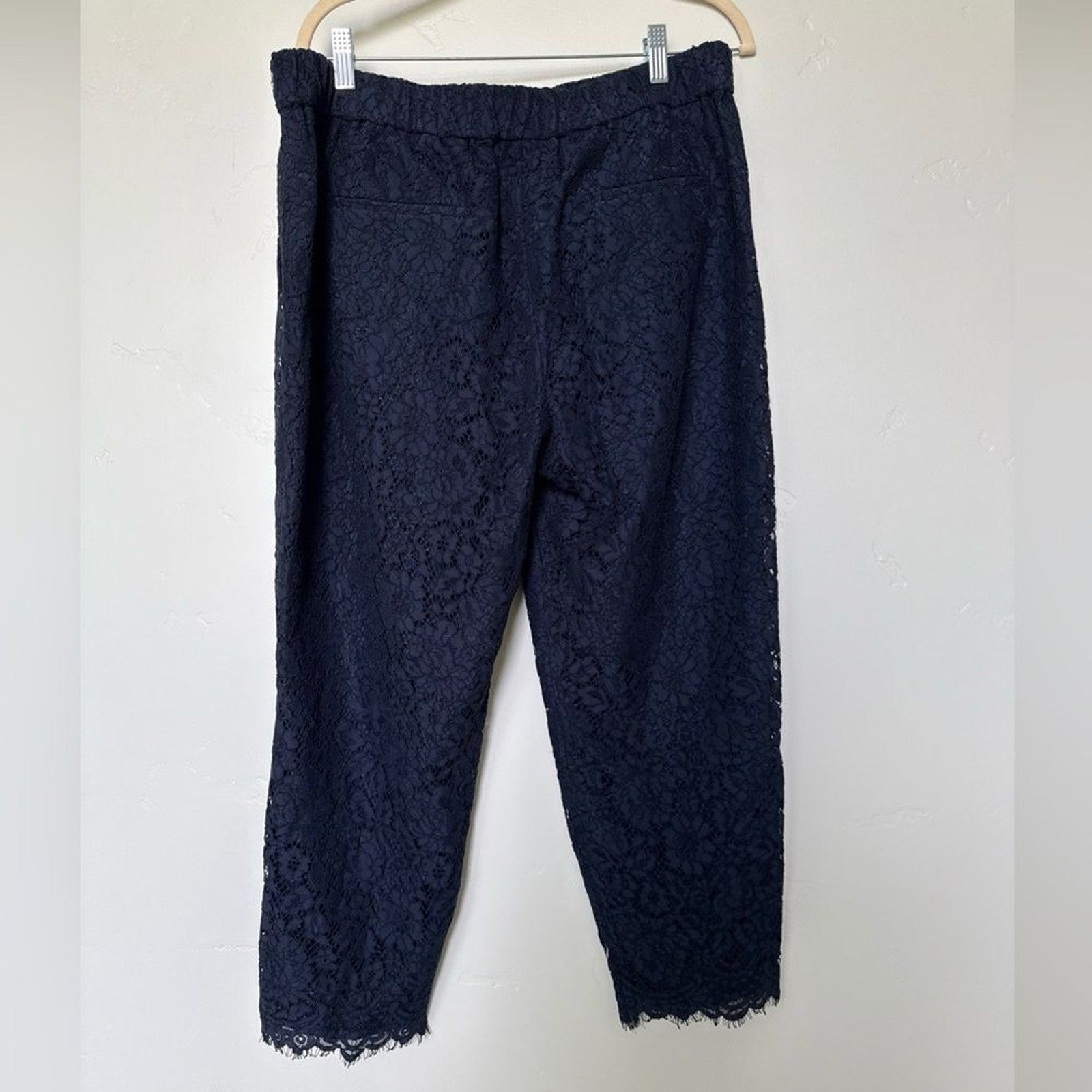 J. Crew Navy Floral Lace Pull On Pants