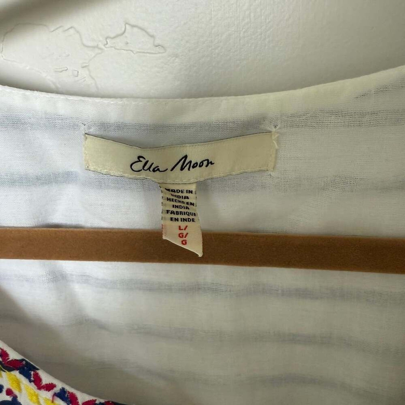 Ella Moon Blue and White Striped Tunic Dress With Colorful Embroidery Detail LRG