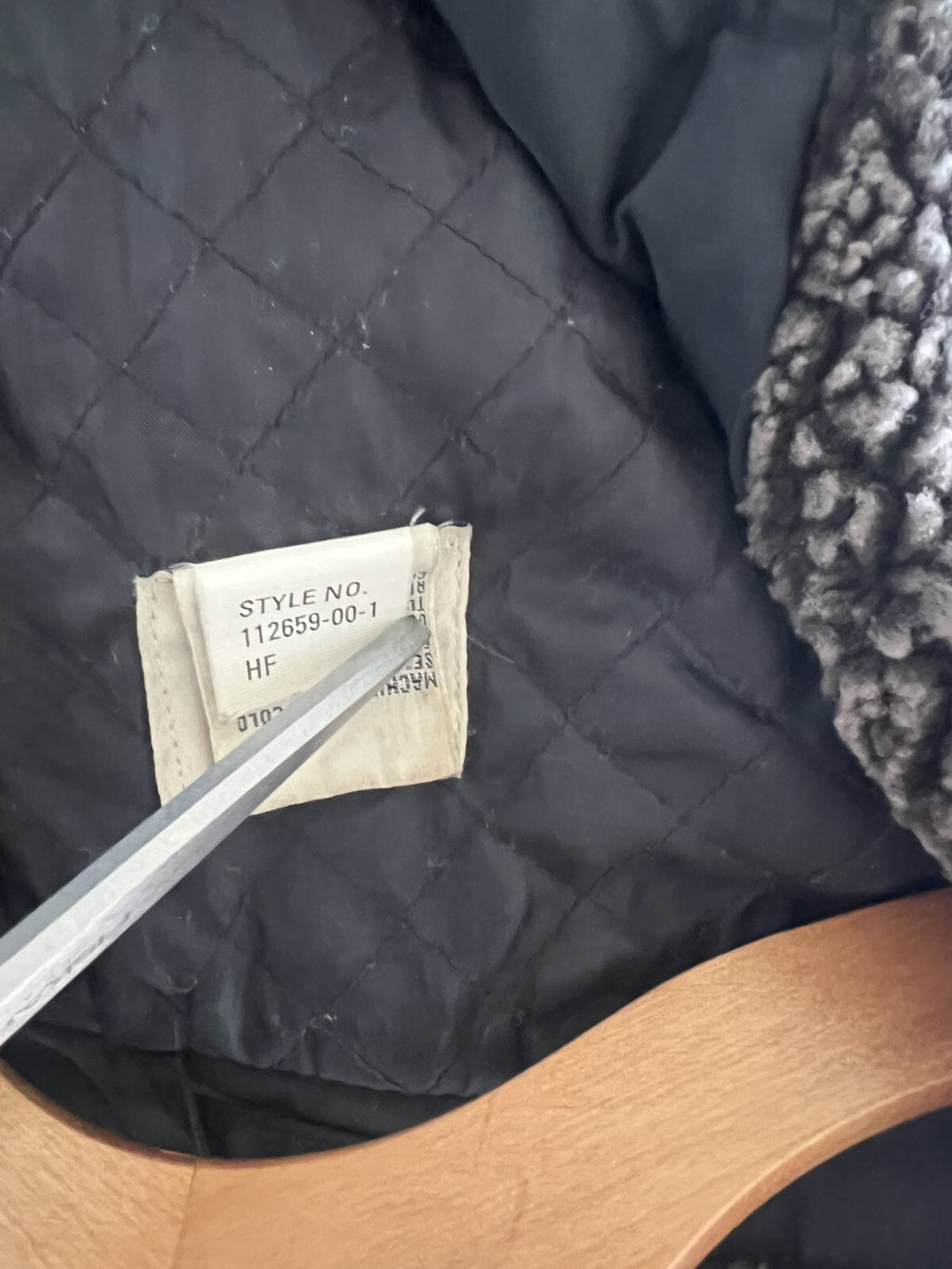 VTG GAP Men's Utility Jacket Size Large Black Lined Button Deep Pile Collar