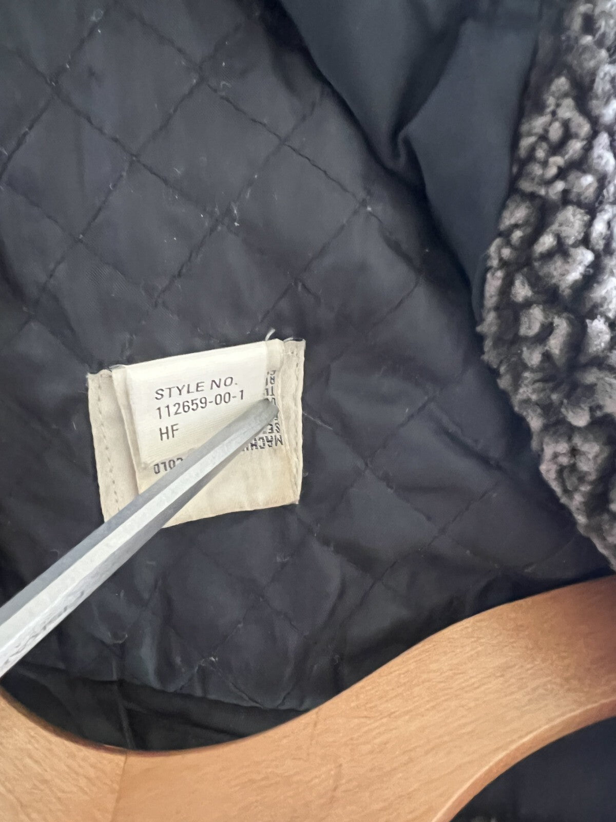 VTG GAP Men's Utility Jacket Size Large Black Lined Button Deep Pile Collar