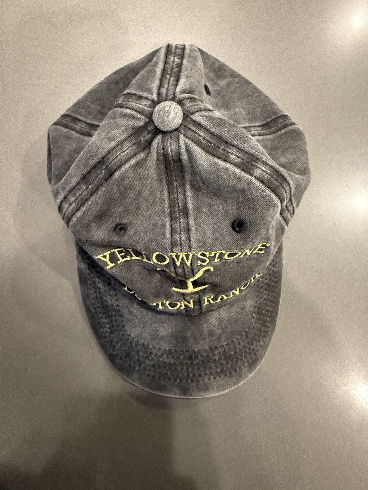 Yellowstone Dutton Ranch Rustic Slideback Hat Gray One Size Solid Embroidered