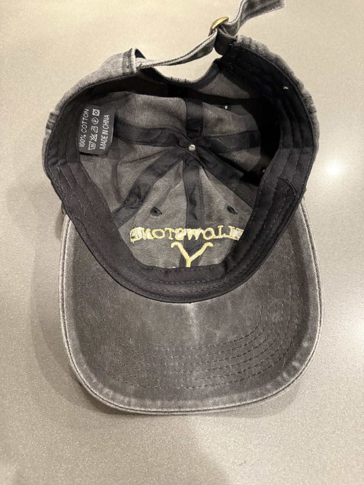 Yellowstone Dutton Ranch Rustic Slideback Hat Gray One Size Solid Embroidered