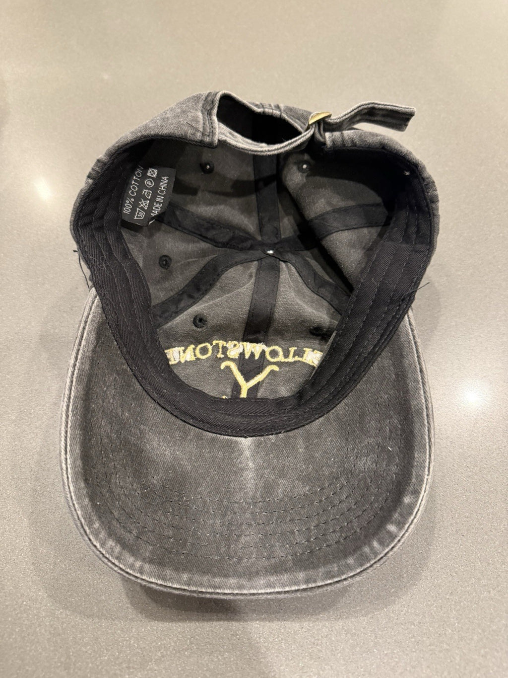 Yellowstone Dutton Ranch Rustic Slideback Hat Gray One Size Solid Embroidered