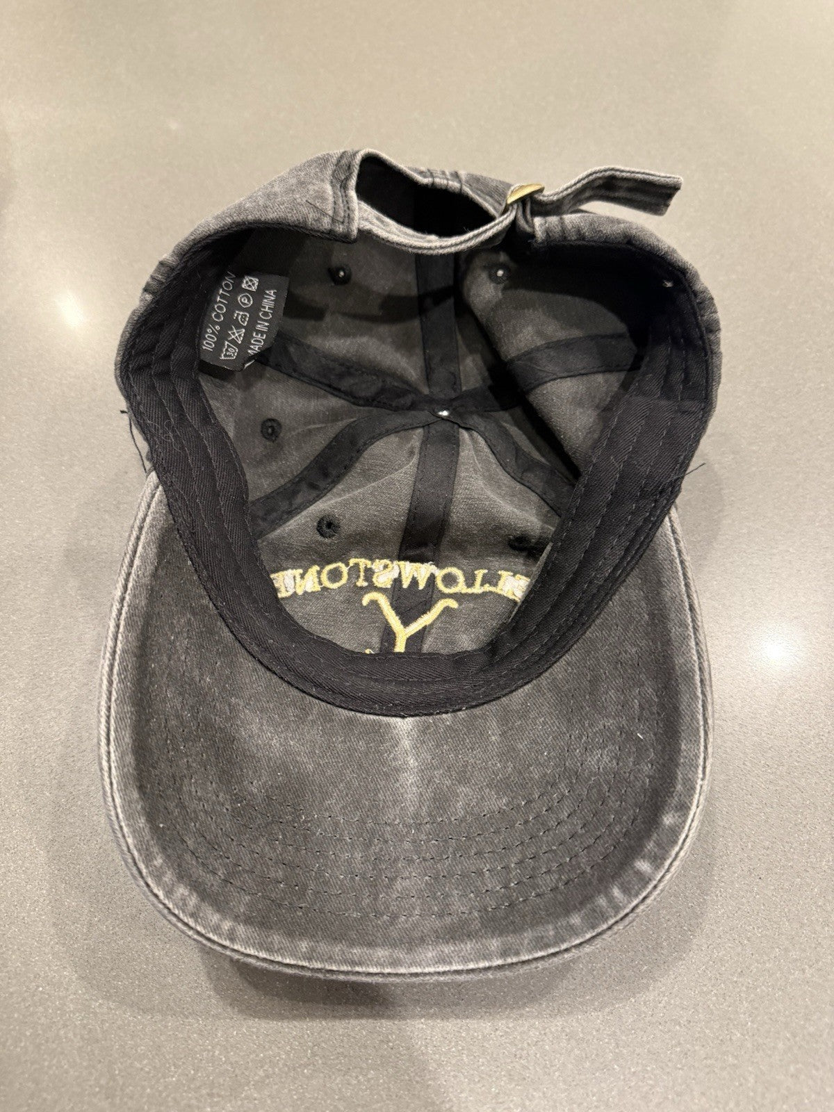 Yellowstone Dutton Ranch Rustic Slideback Hat Gray One Size Solid Embroidered