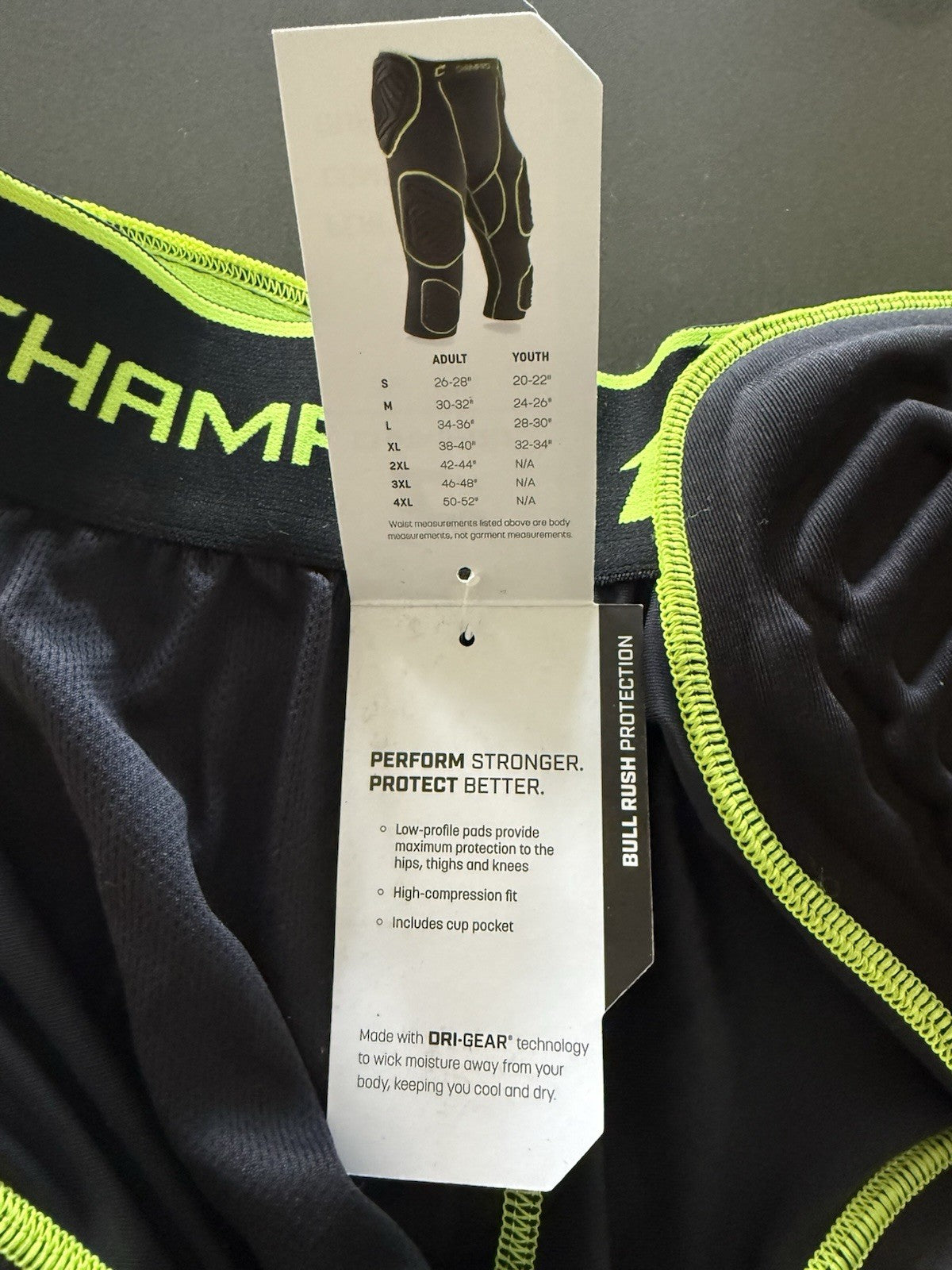 Champro Mens Bull Rush 7 Padded Integrated Football Girdle With Pads Adult M