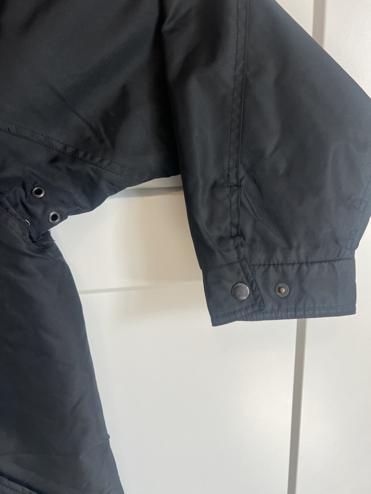 VTG GAP Men's Utility Jacket Size Large Black Lined Button Deep Pile Collar