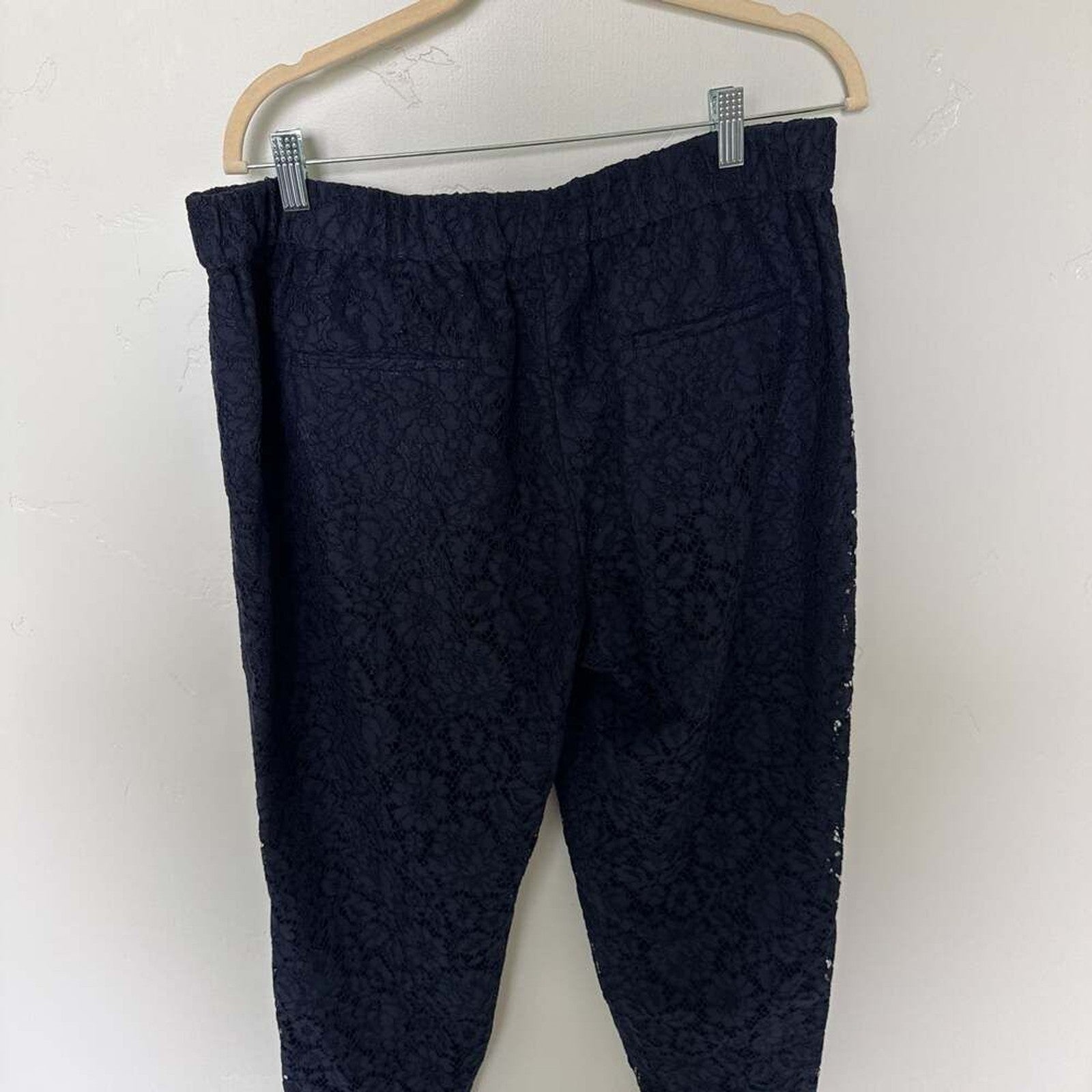J. Crew Navy Floral Lace Pull On Pants